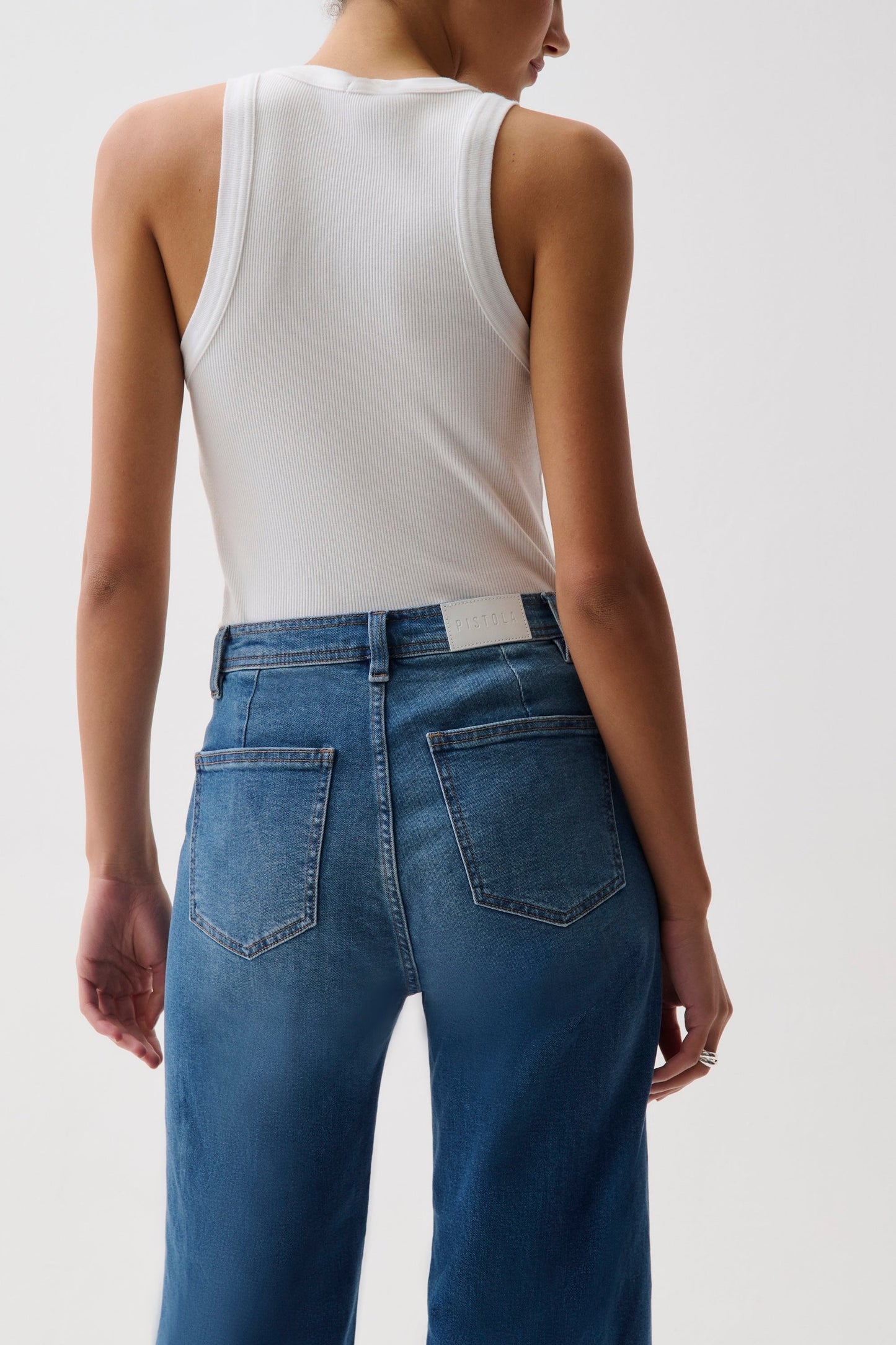 Allostudios – Penny Højtaljede Wide Leg Jeans - Mellemblå