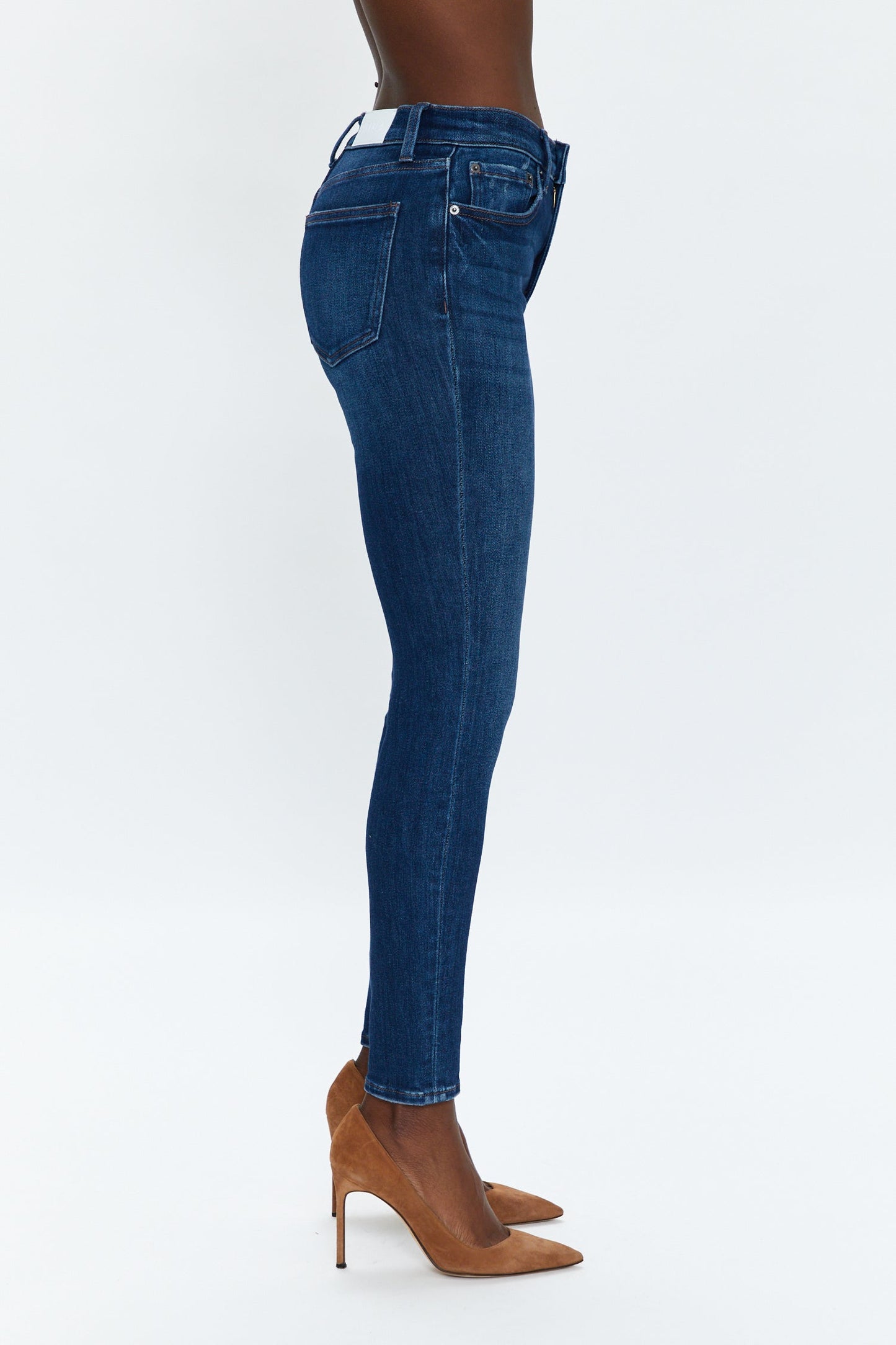 Allostudios – Aline Højtaljede Skinny Jeans - Mørk Indigo Denim