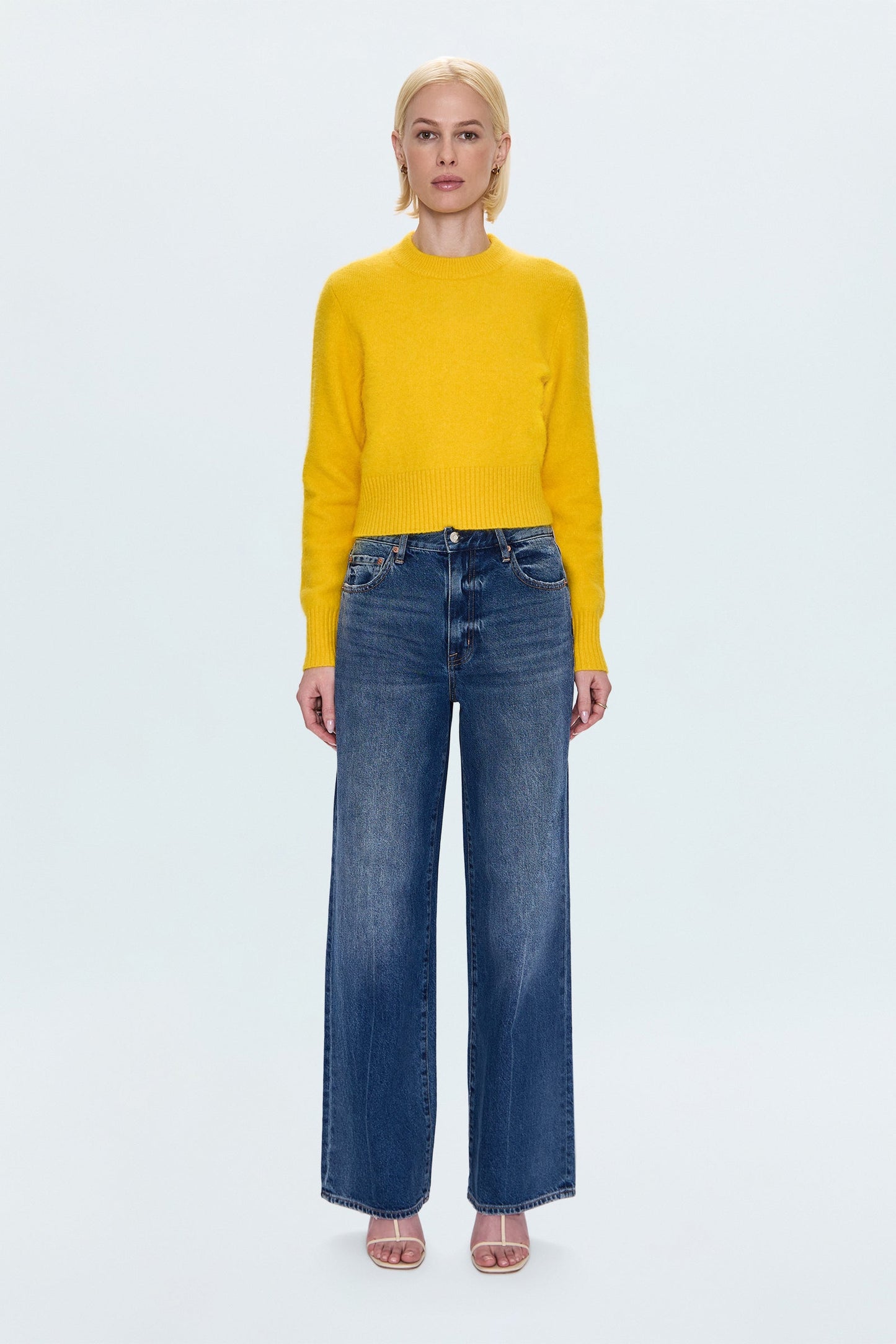 Allostudios – Hendrix Højtaljede Baggy Jeans - Vintage Mellemblå Denim