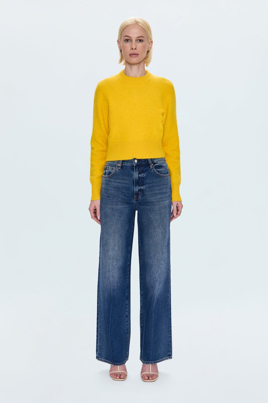 Allostudios – Hendrix Højtaljede Baggy Jeans - Vintage Mellemblå Denim