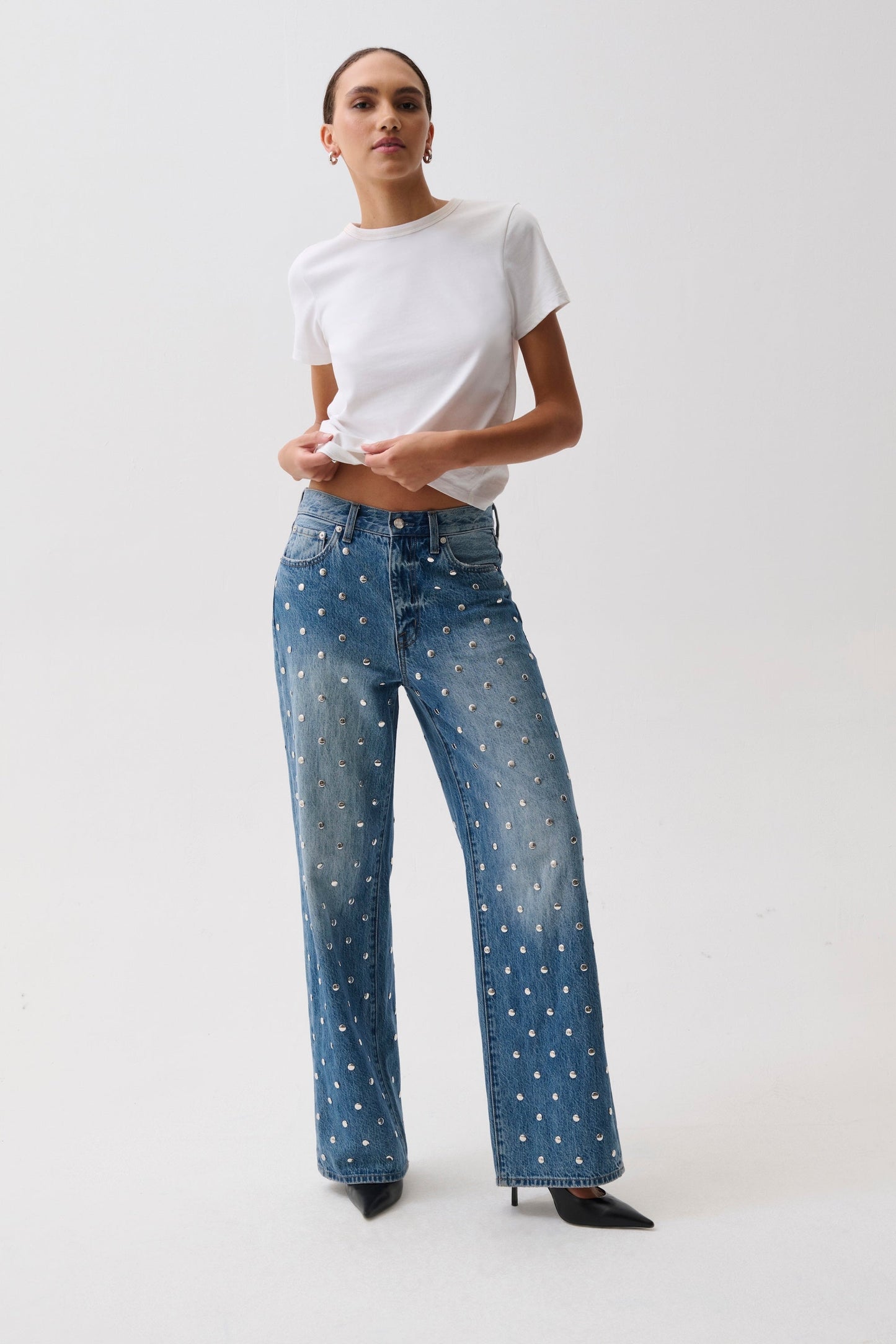 Allostudios – Hendrix Højtaljede Baggy Jeans - Mørk Blå