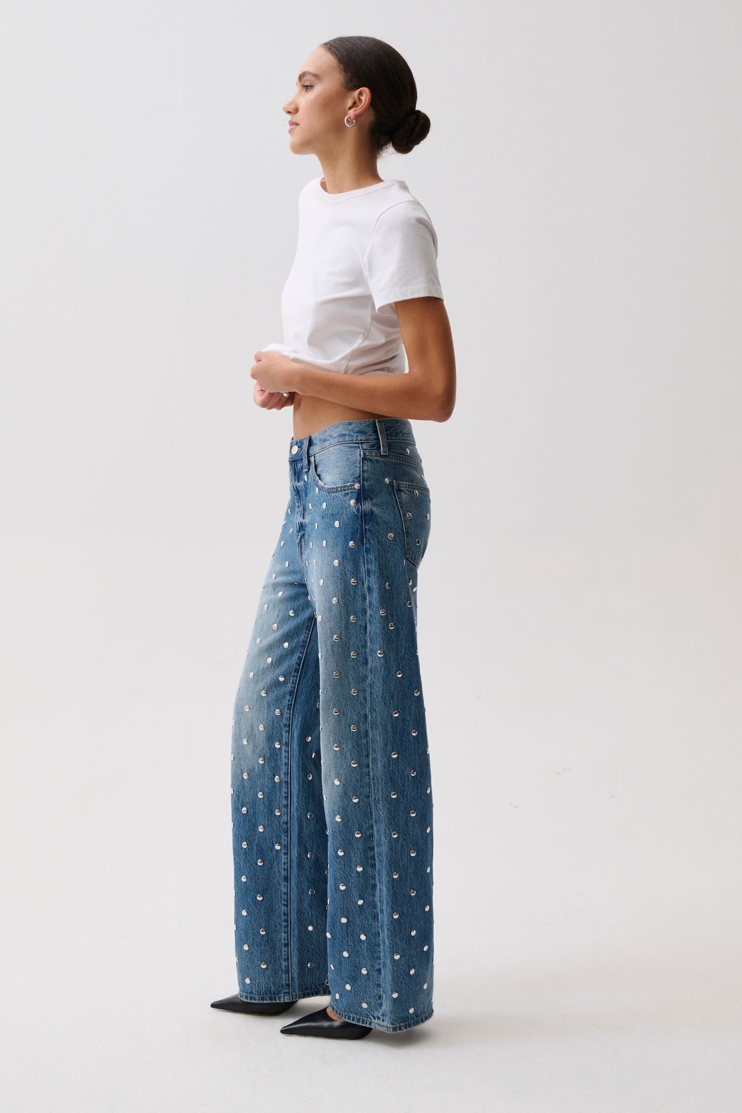 Allostudios – Hendrix Højtaljede Baggy Jeans - Mørk Blå