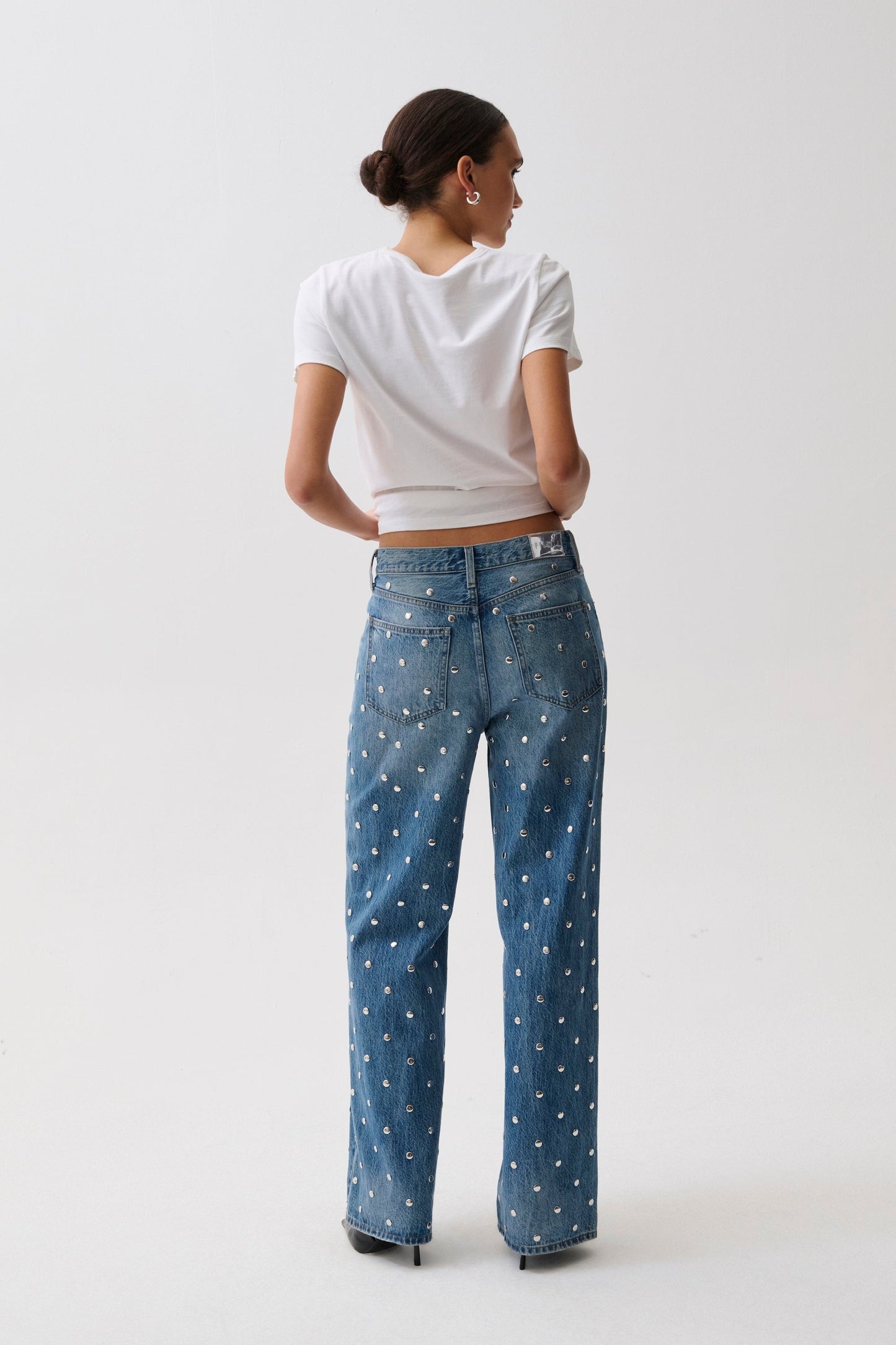 Allostudios – Hendrix Højtaljede Baggy Jeans - Mørk Blå