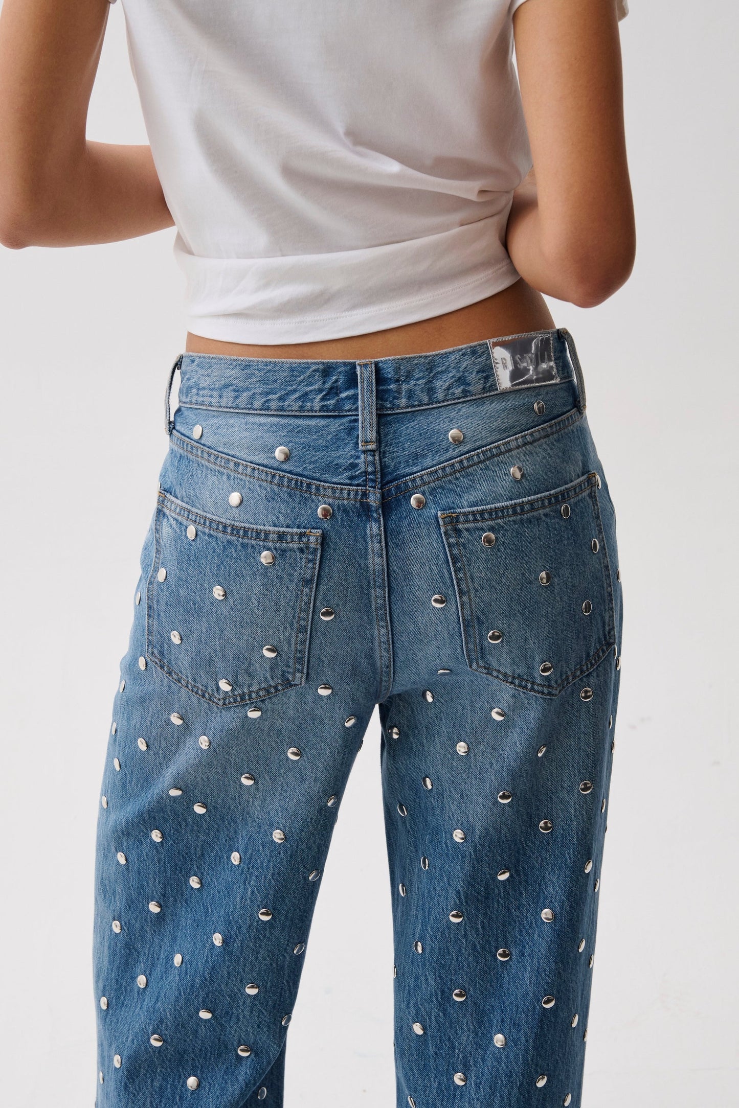Allostudios – Hendrix Højtaljede Baggy Jeans - Mørk Blå