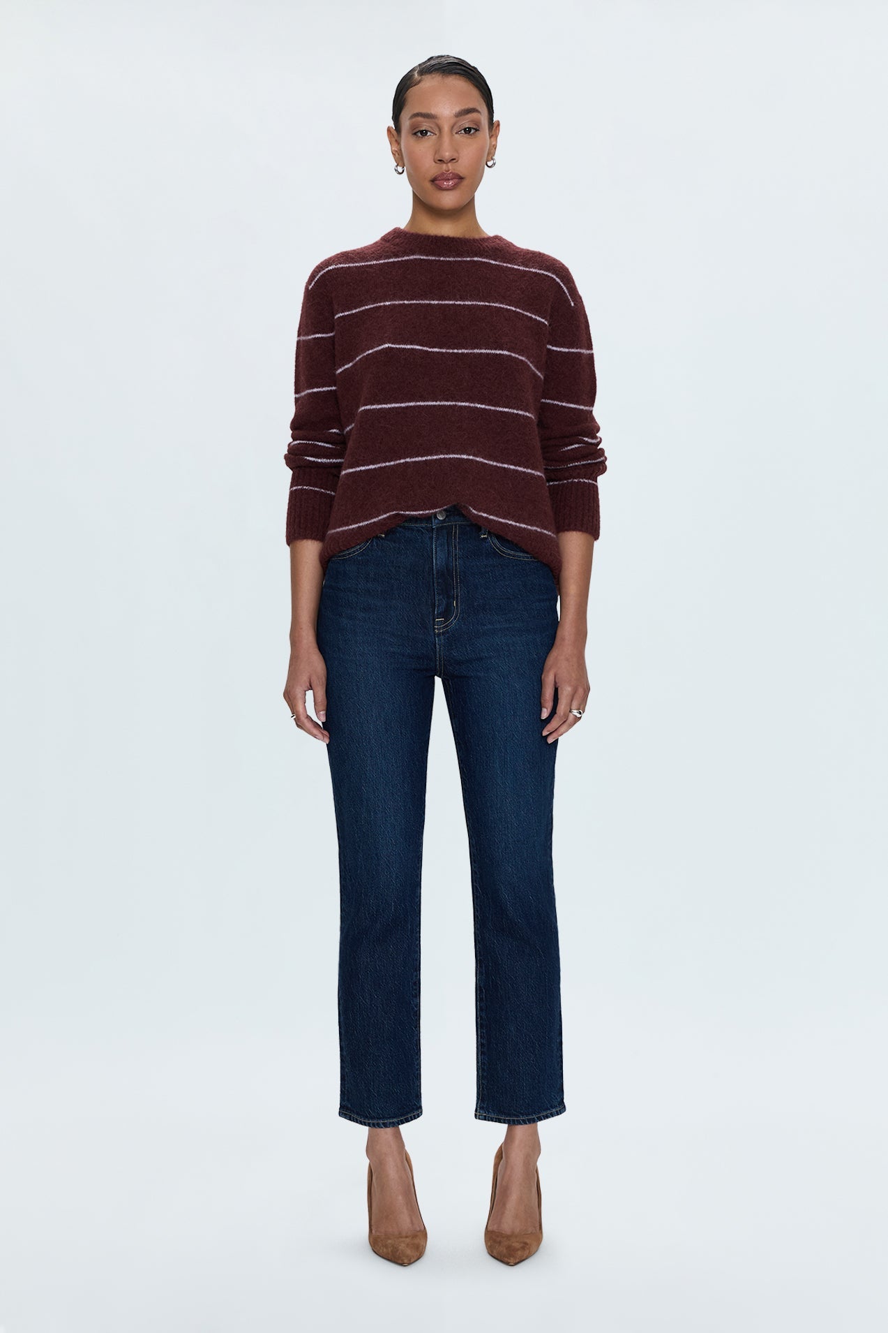 Allostudios – Bri Højtaljede Slim Straight Jeans - Midnatsblå Denim