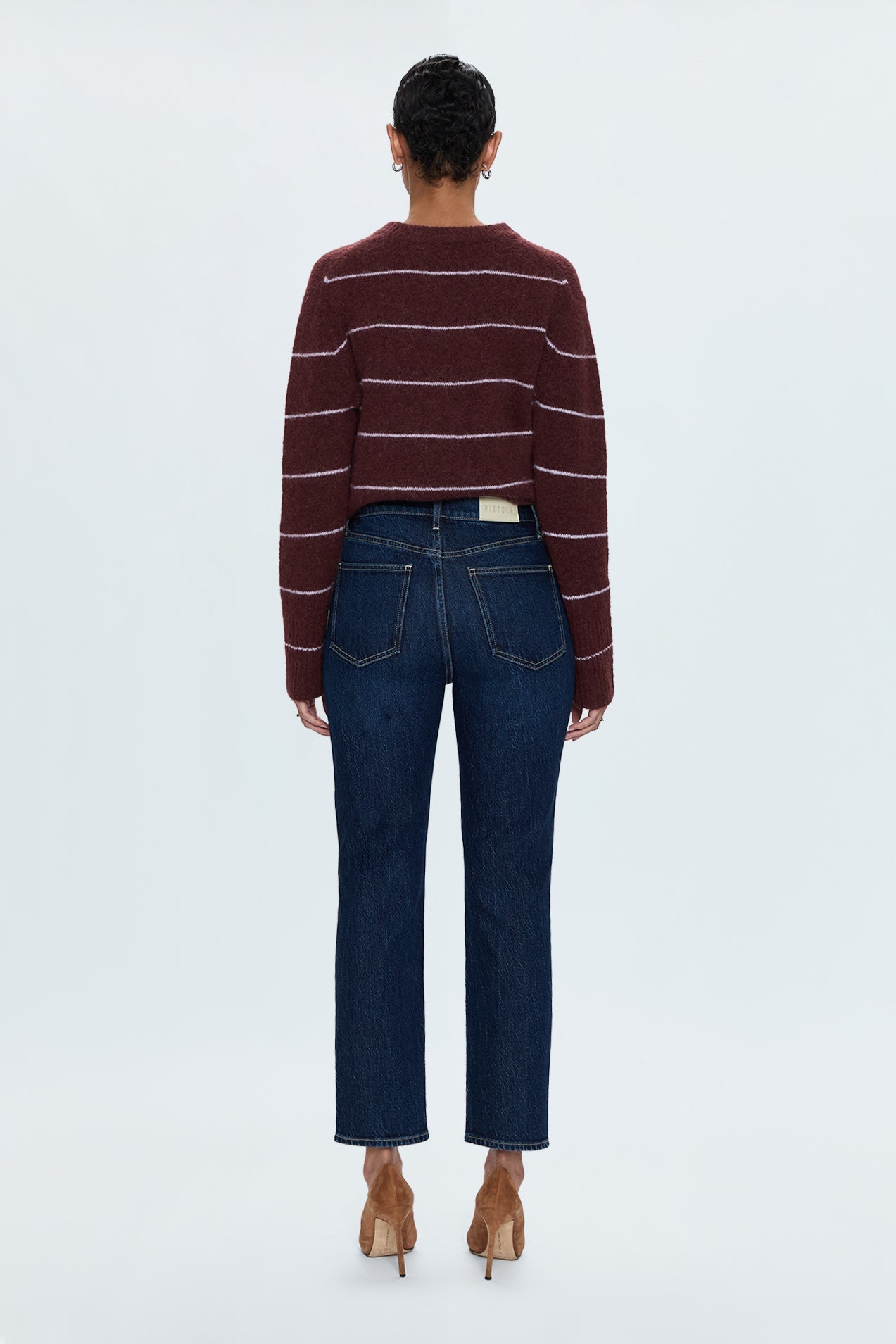 Allostudios – Bri Højtaljede Slim Straight Jeans - Midnatsblå Denim