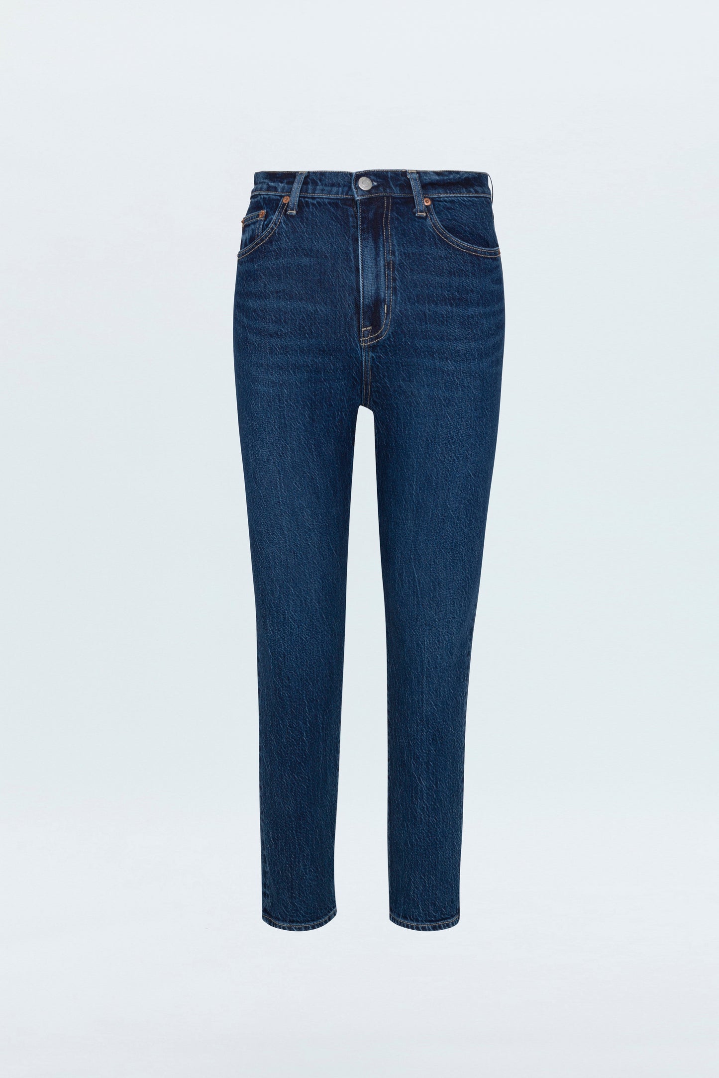 Allostudios – Bri Højtaljede Slim Straight Jeans - Midnatsblå Denim