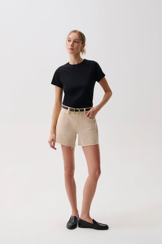 Allostudios – Kennedy Mellemhøje Denim Shorts - Honninggul