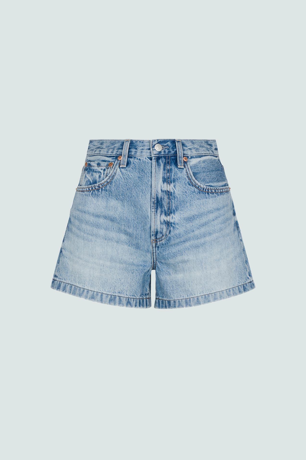 Allostudios – Saige Højtaljede A-linje Shorts – Havtåge