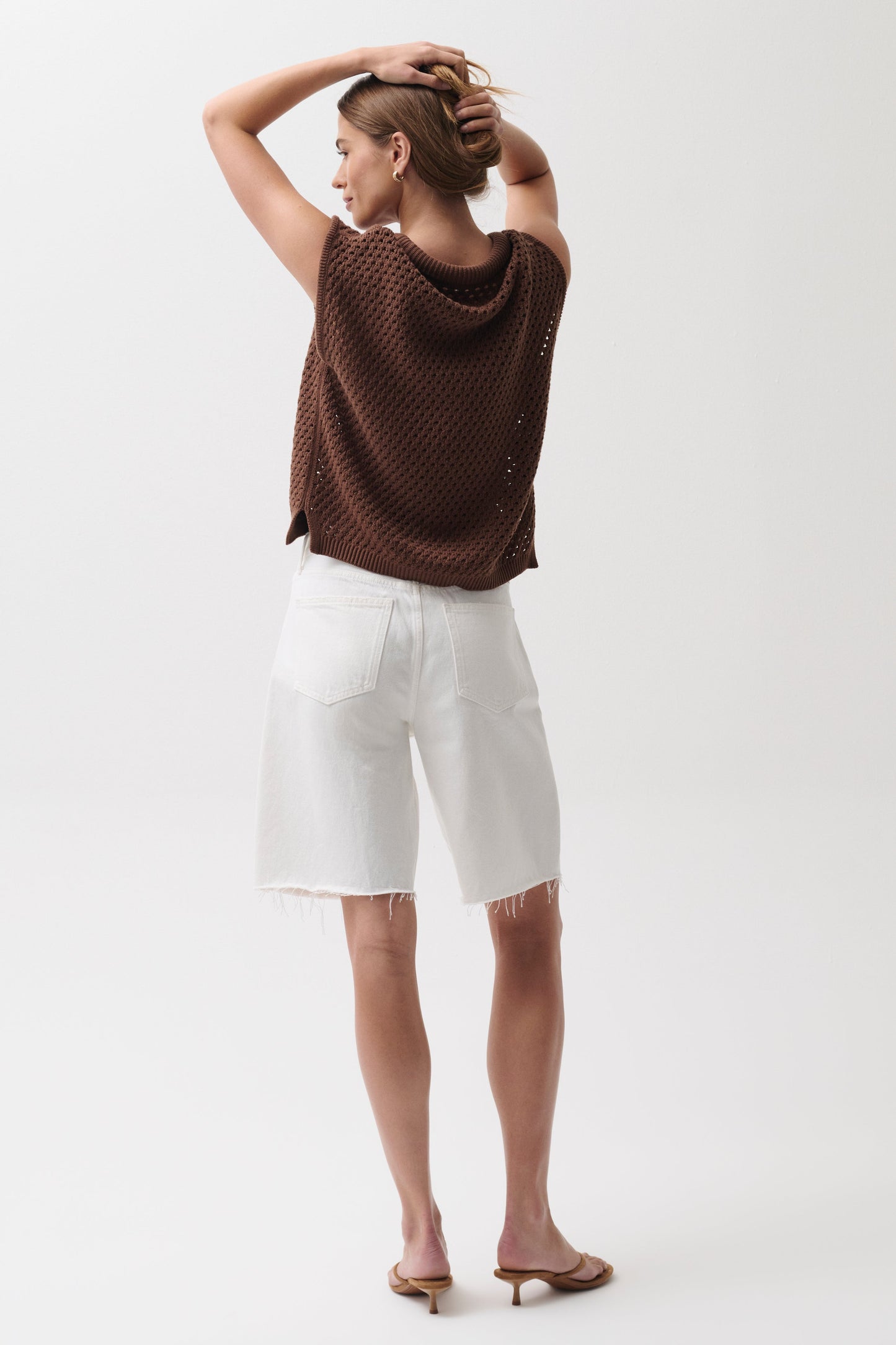Allostudios – Nolan Afslappede Straight Denim Shorts - Hvid