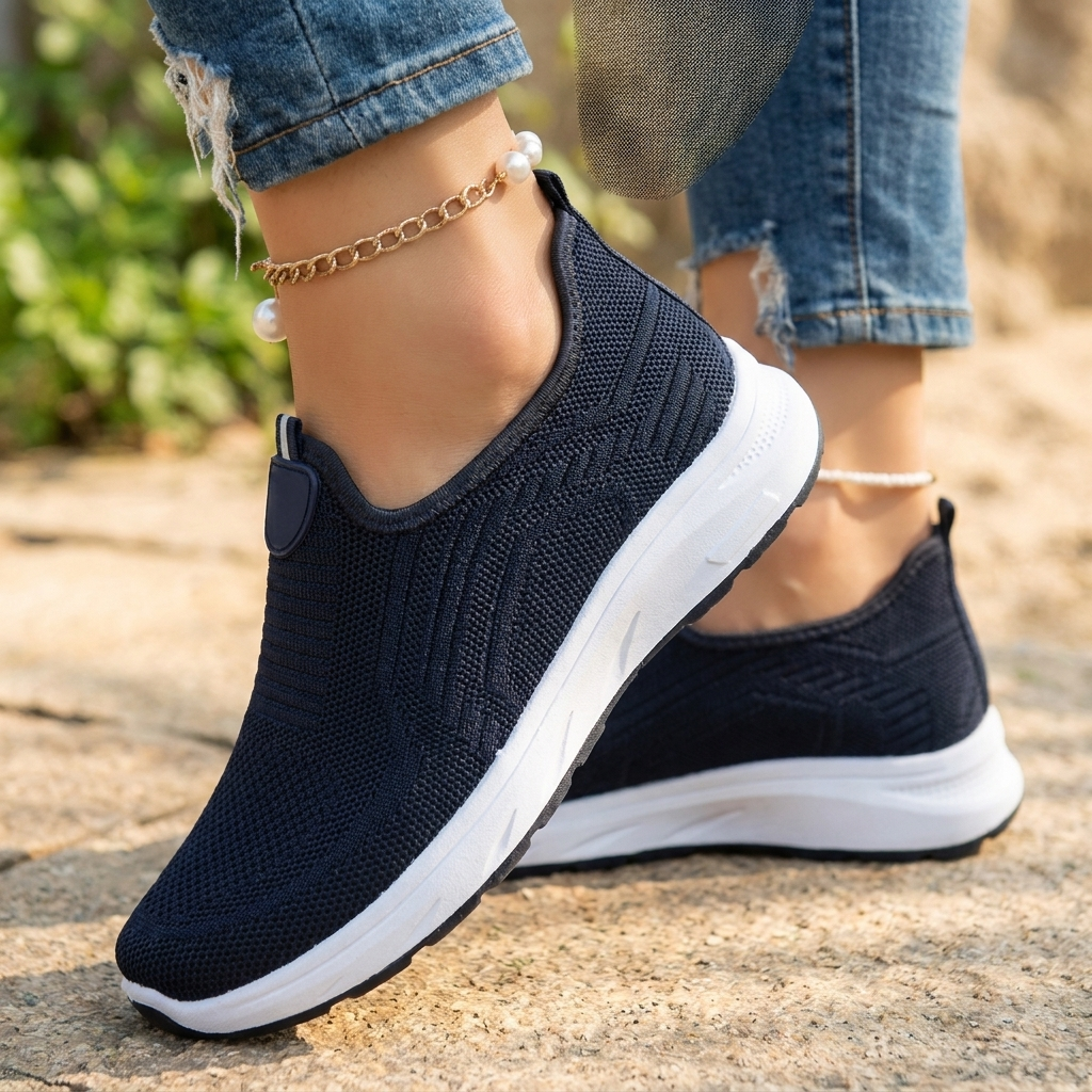 Sneakers med Slip-On Design | Strikket Overdel & Let Sål | Komfortabel & Afslappet Stil