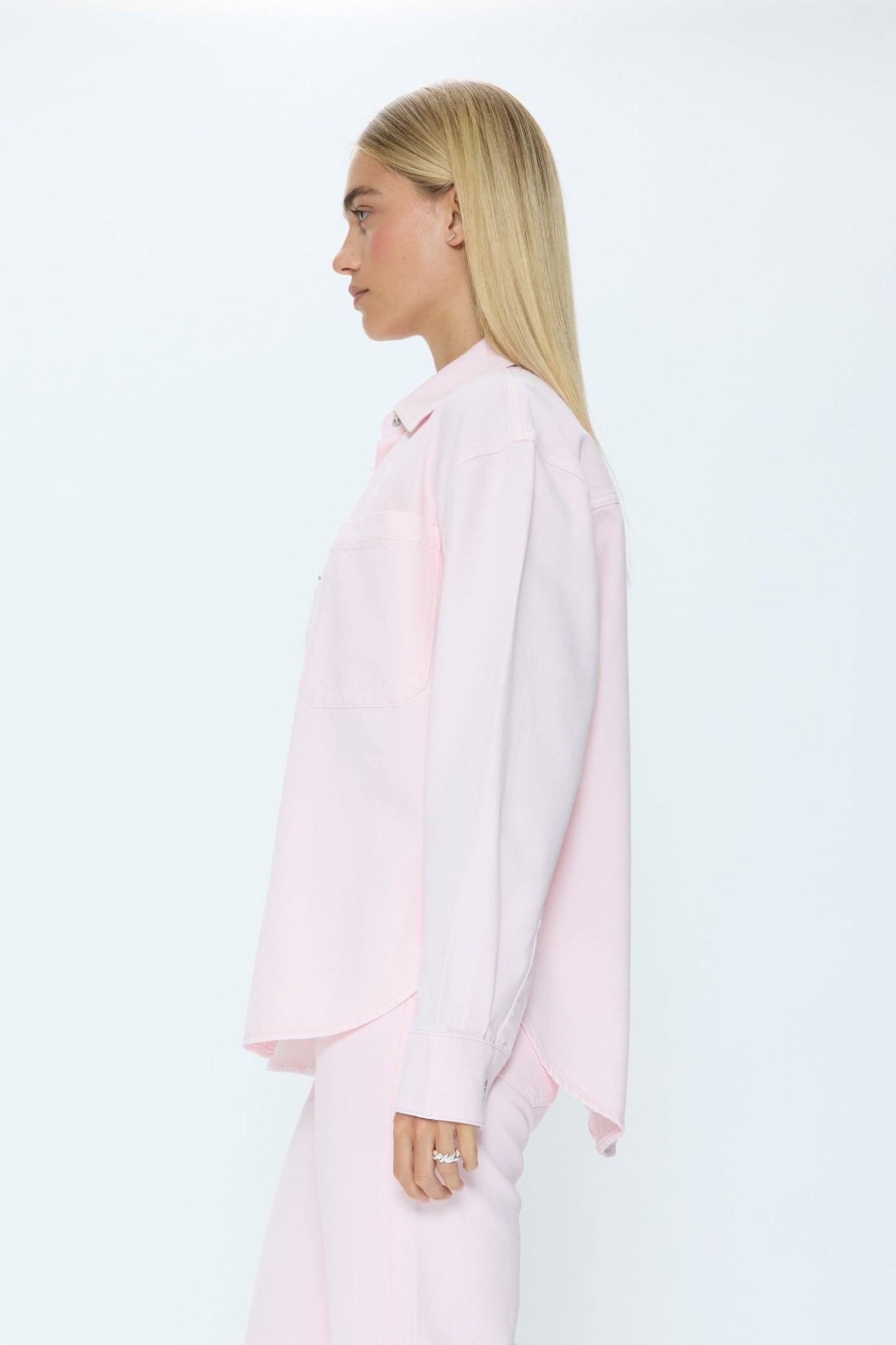 Allostudios – Elin Fluid Denim Overshirt - Blush Rosa