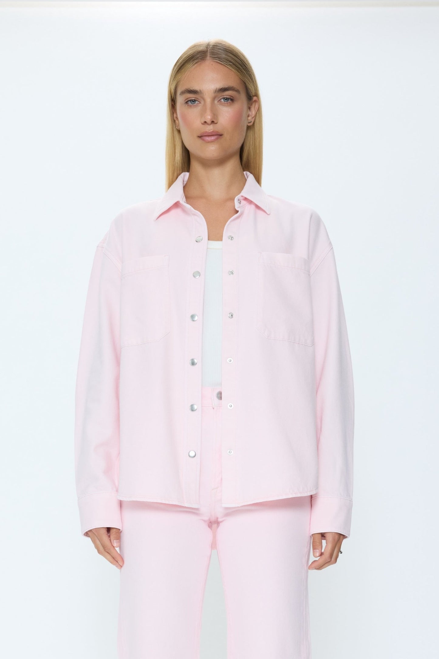 Allostudios – Elin Fluid Denim Overshirt - Blush Rosa