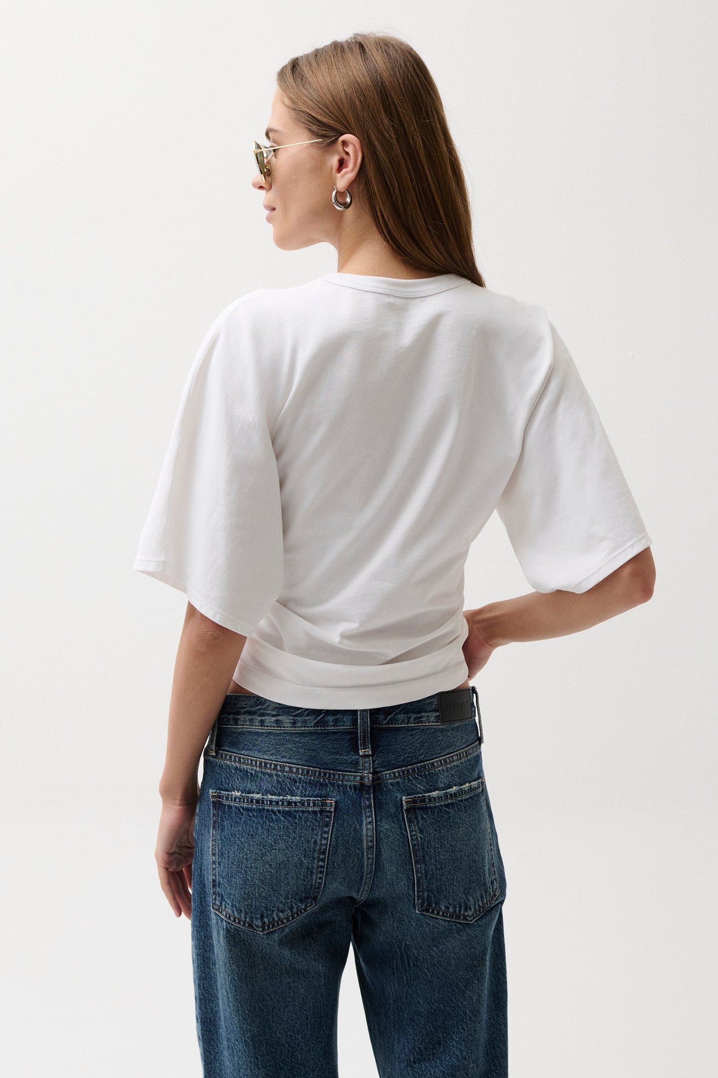Allostudios – Veronica Kimono Sleeve Fitted Tee - Hvid