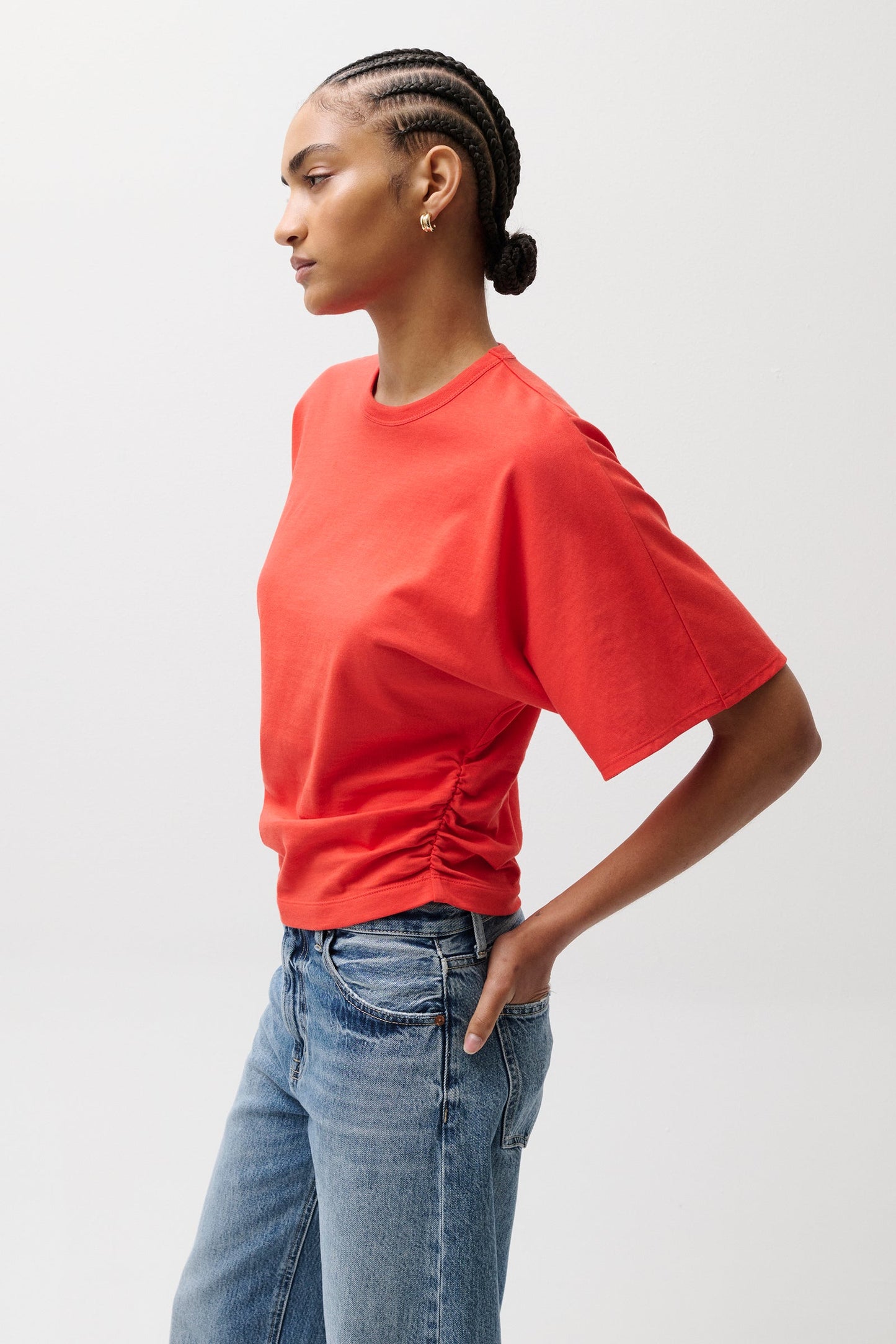 Allostudios Veronica Kimono Sleeve Fitted Tee - Valmuerød