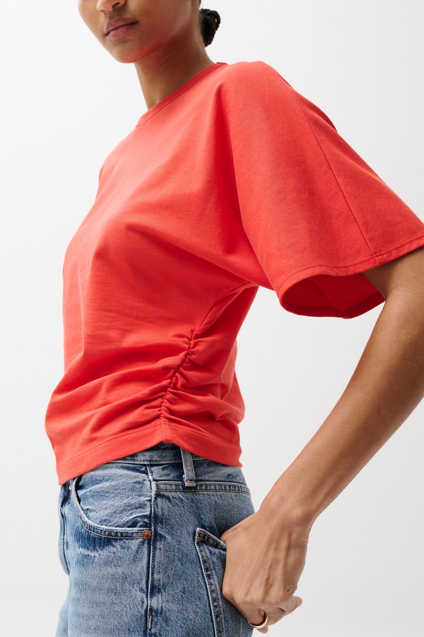 Allostudios Veronica Kimono Sleeve Fitted Tee - Valmuerød