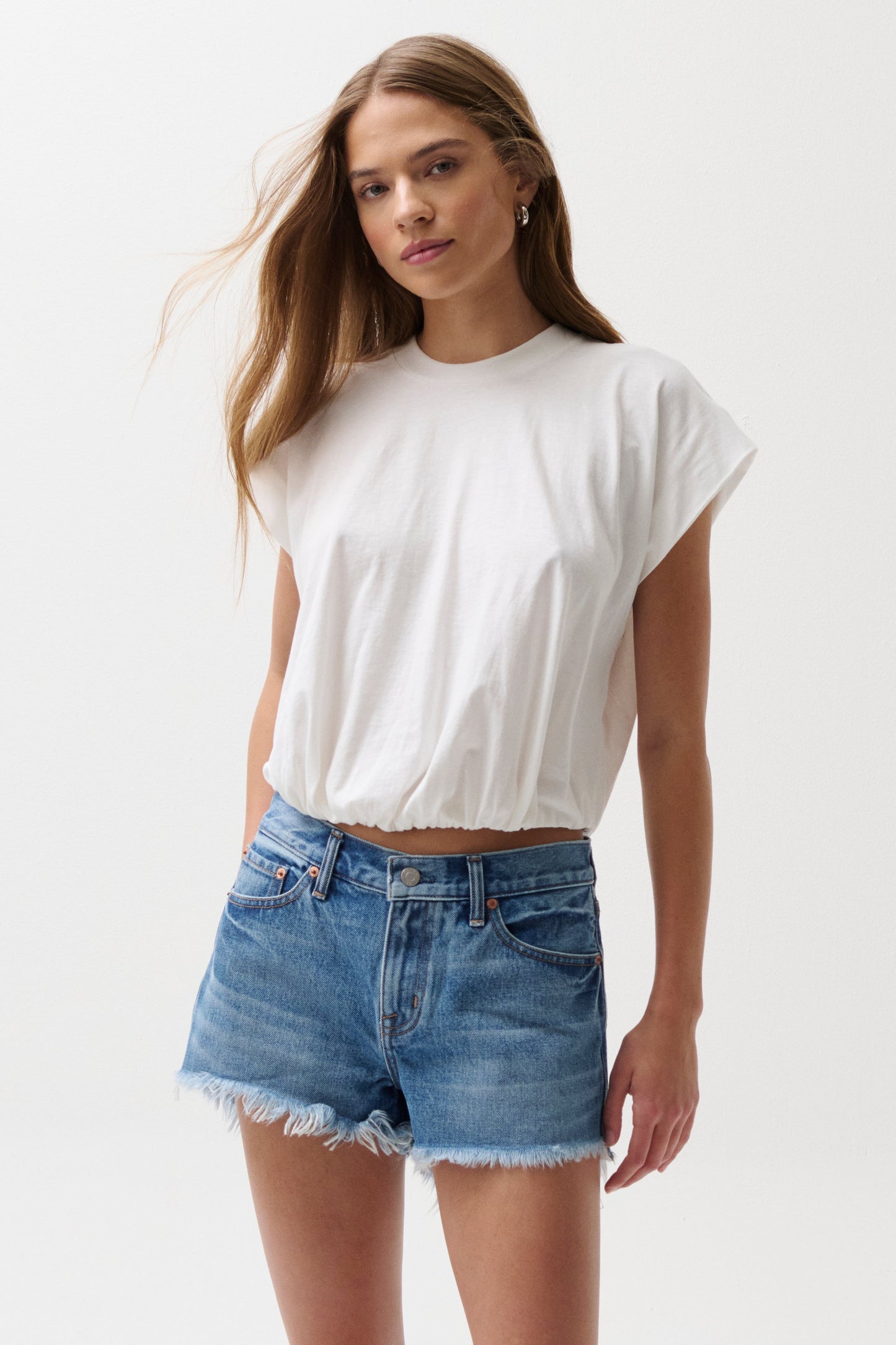 Allostudios – Millie Bubble T-shirt - Hvid