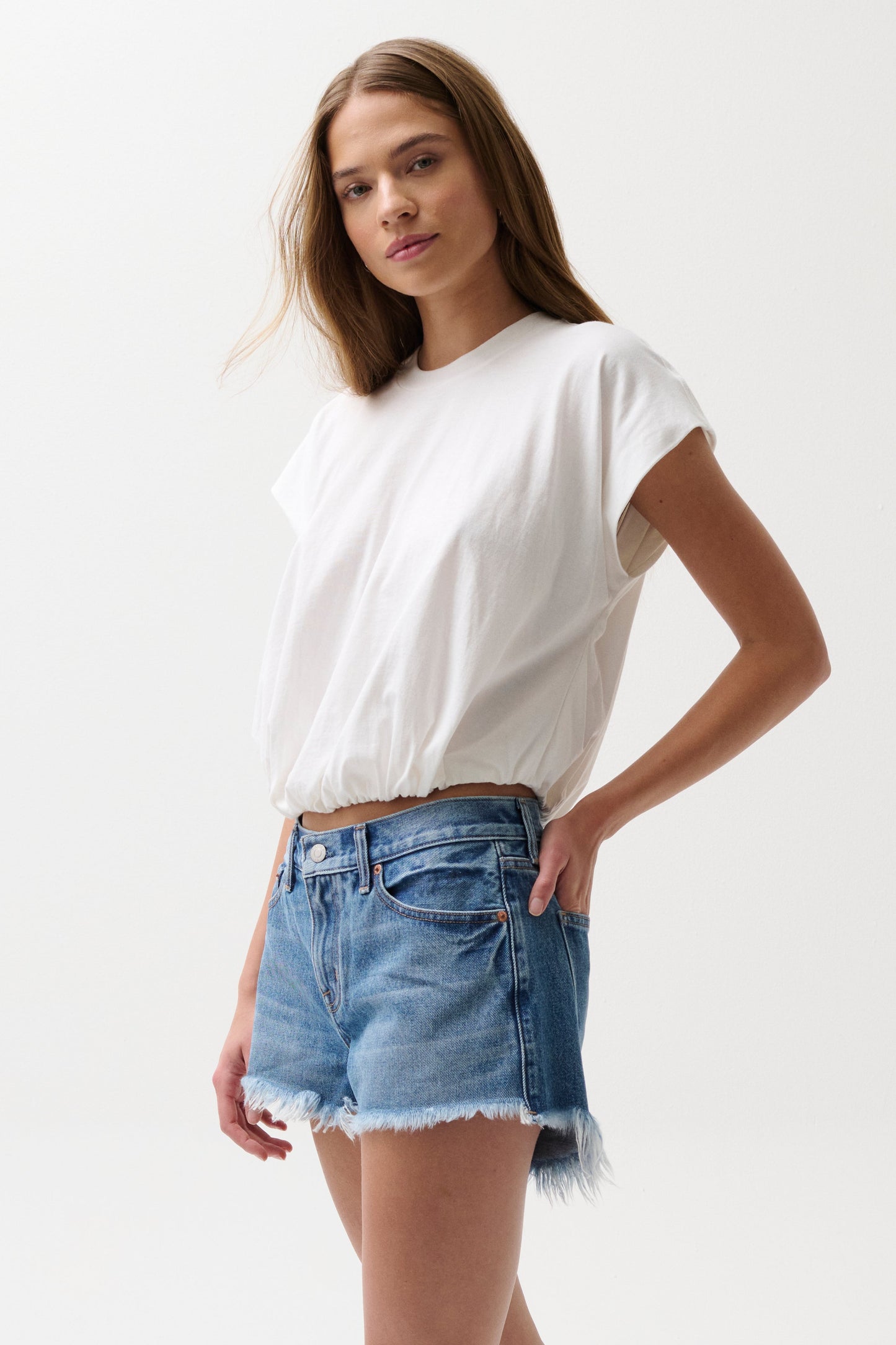 Allostudios – Millie Bubble T-shirt - Hvid