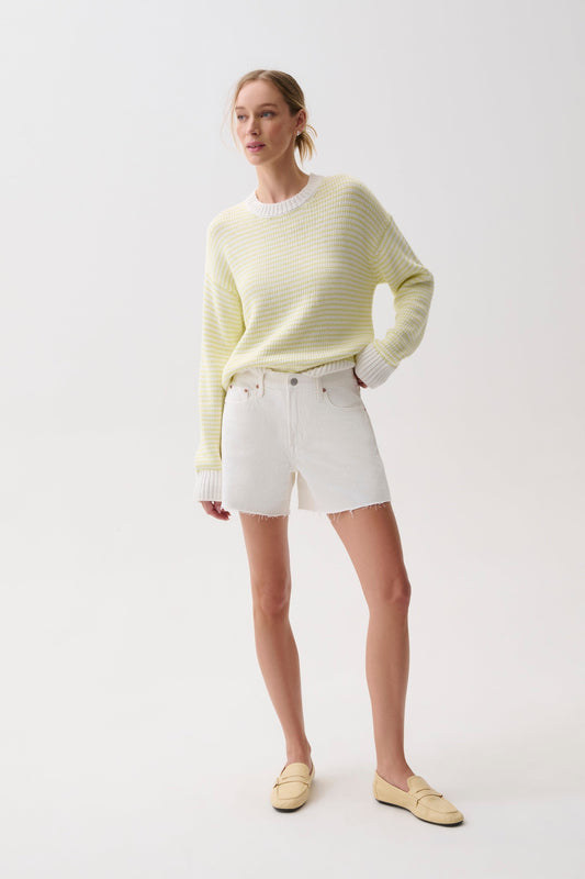 Allostudios – Aura Afslappet Crew Neck Sweater - Limegrøn