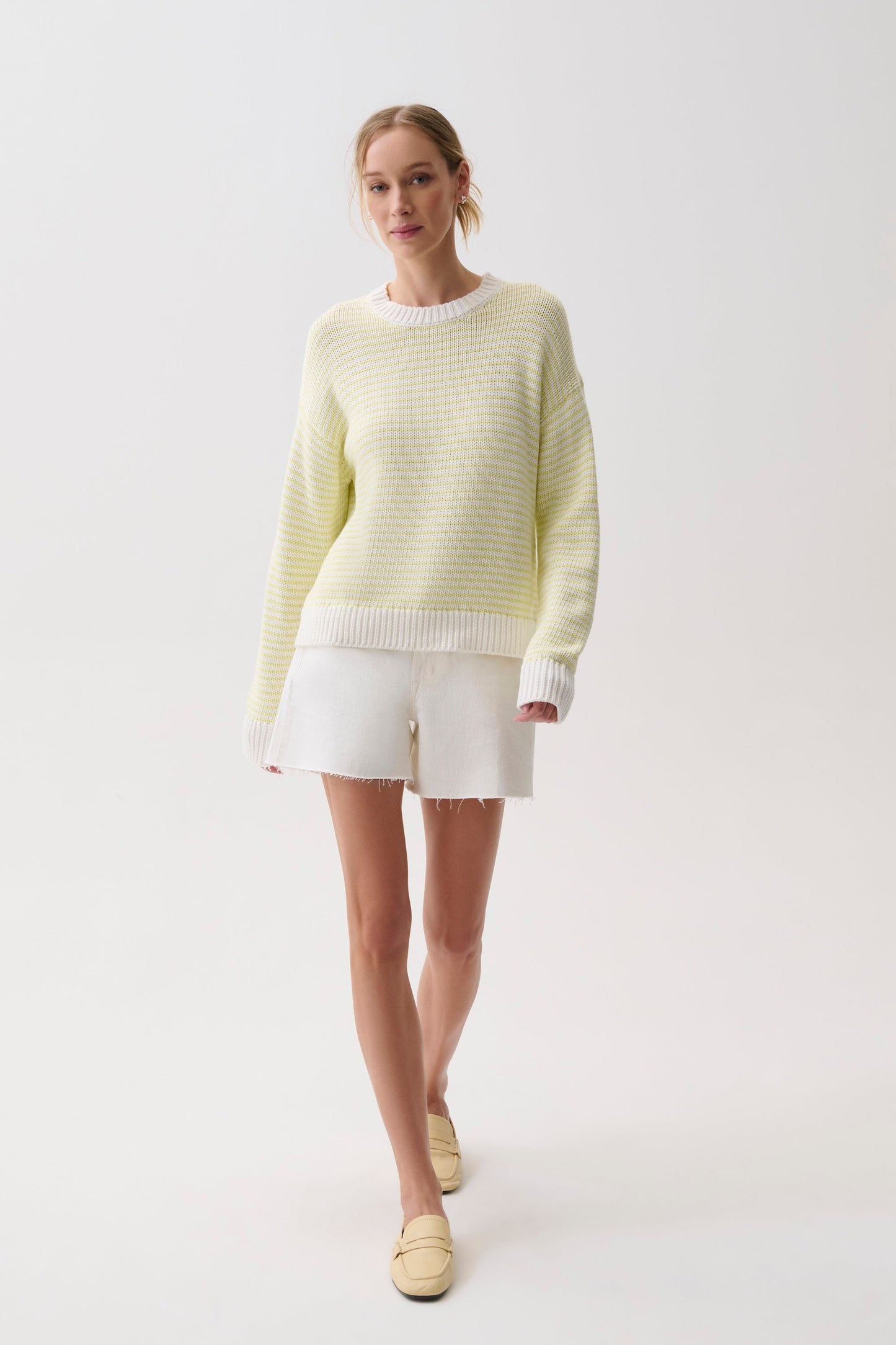Allostudios – Aura Afslappet Crew Neck Sweater - Limegrøn