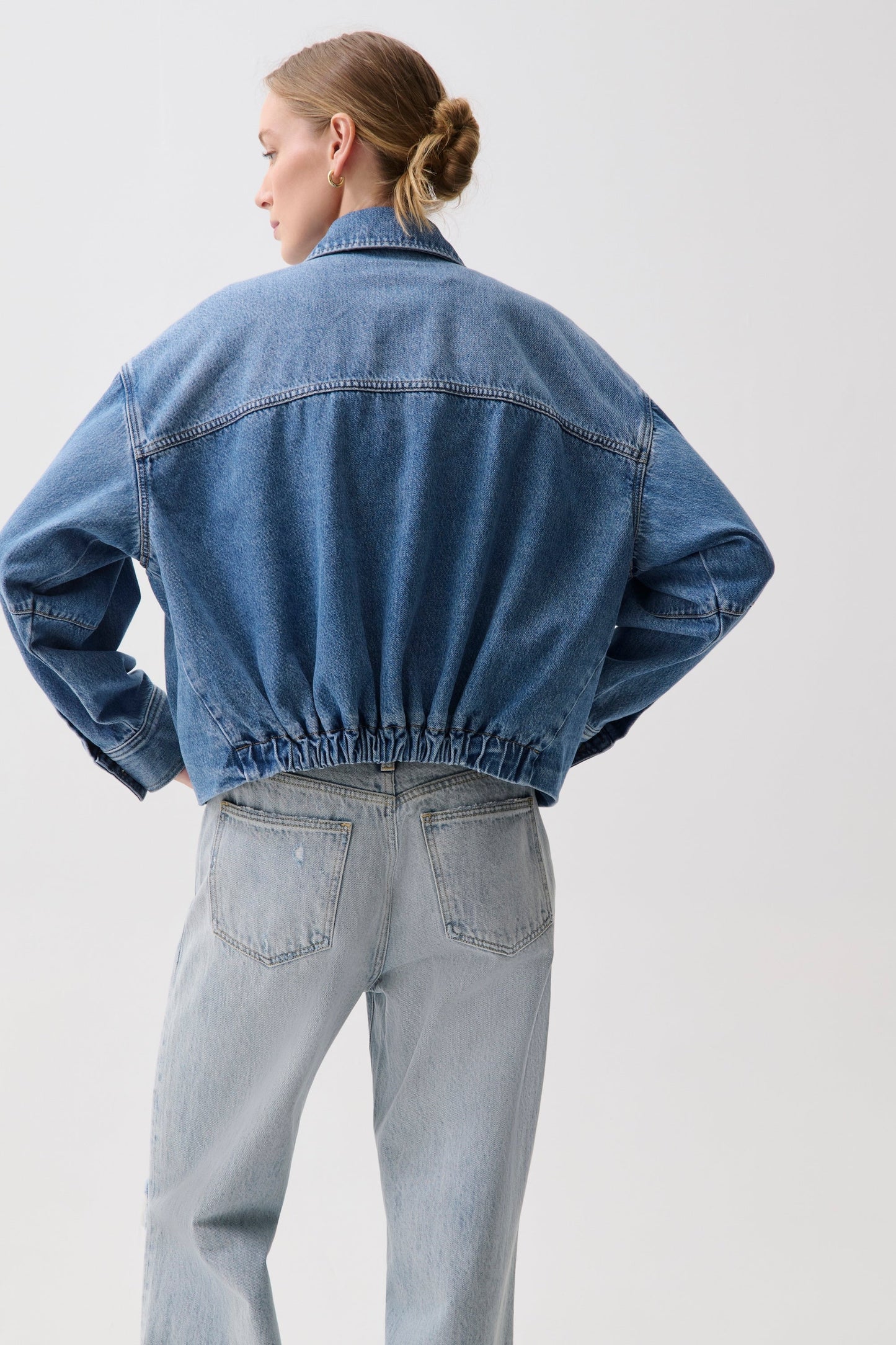 Allostudios – Bibi Blouson Trucker Jakke - Lyseblå Vintage