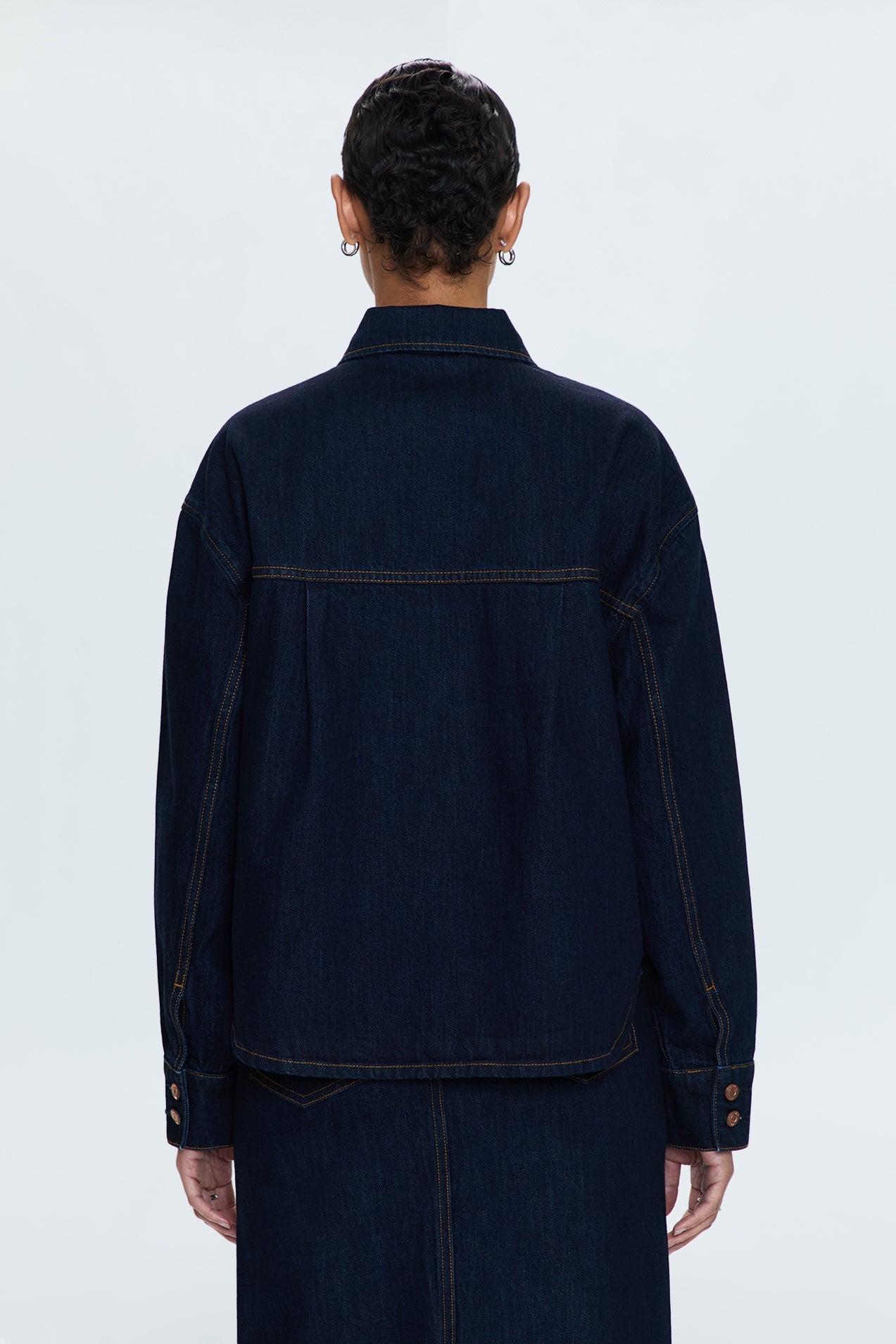 Allostudios – Mandy Denim Shacket - Mørk Indigo Denim