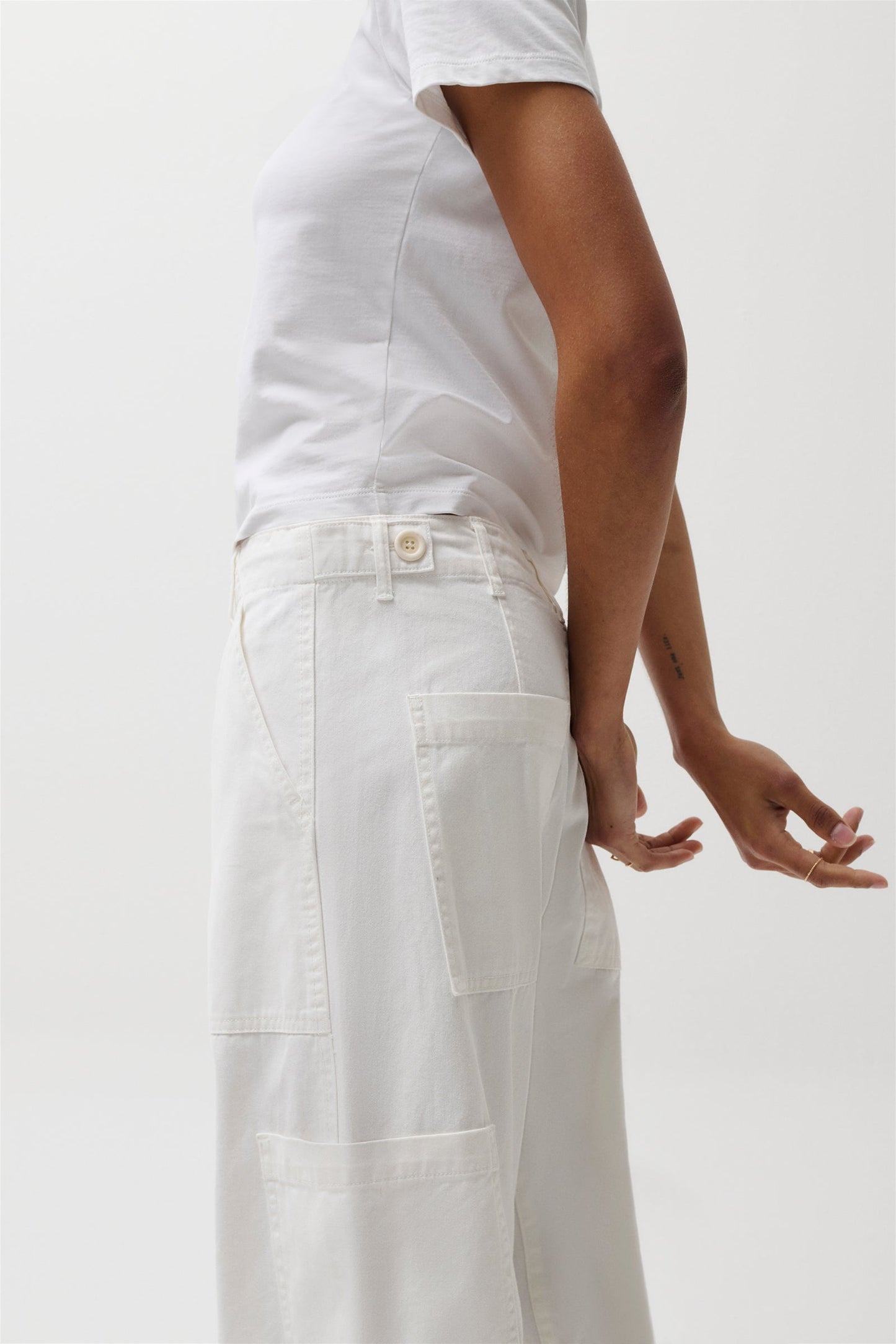 Allostudios – Sabrina Curved Utility Pants - Hvid