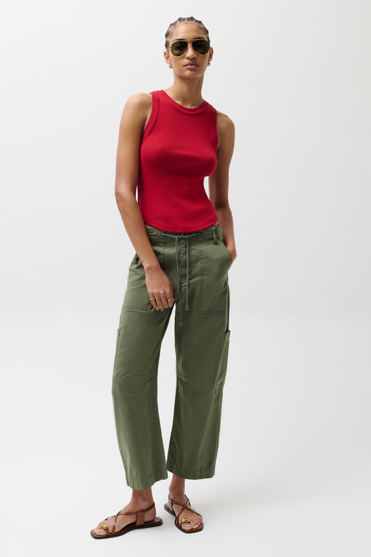Allostudios – Sabrina Højtaljede Curved Utility Bukser - Meadow Green