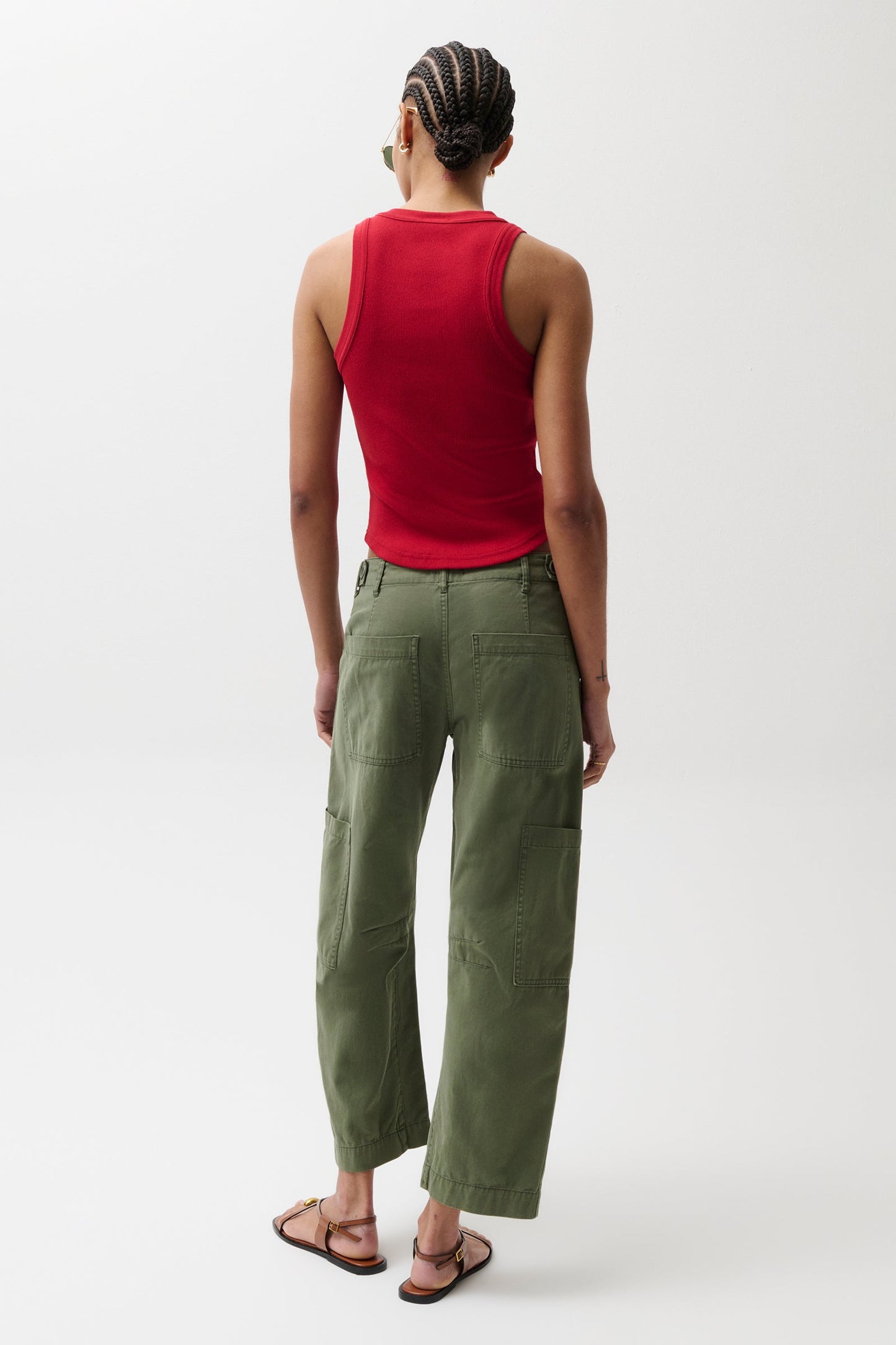 Allostudios – Sabrina Højtaljede Curved Utility Bukser - Meadow Green