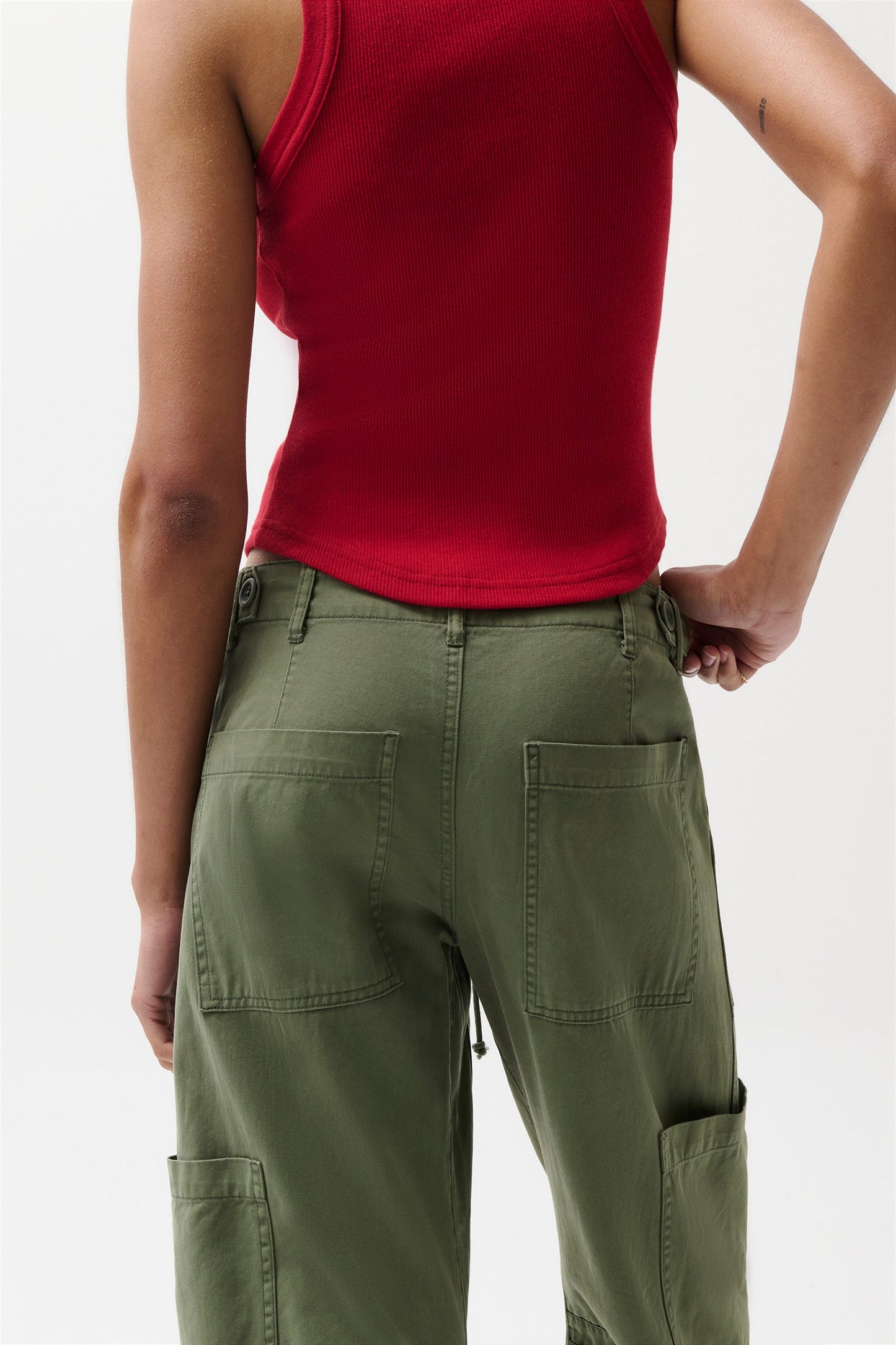 Allostudios – Sabrina Højtaljede Curved Utility Bukser - Meadow Green