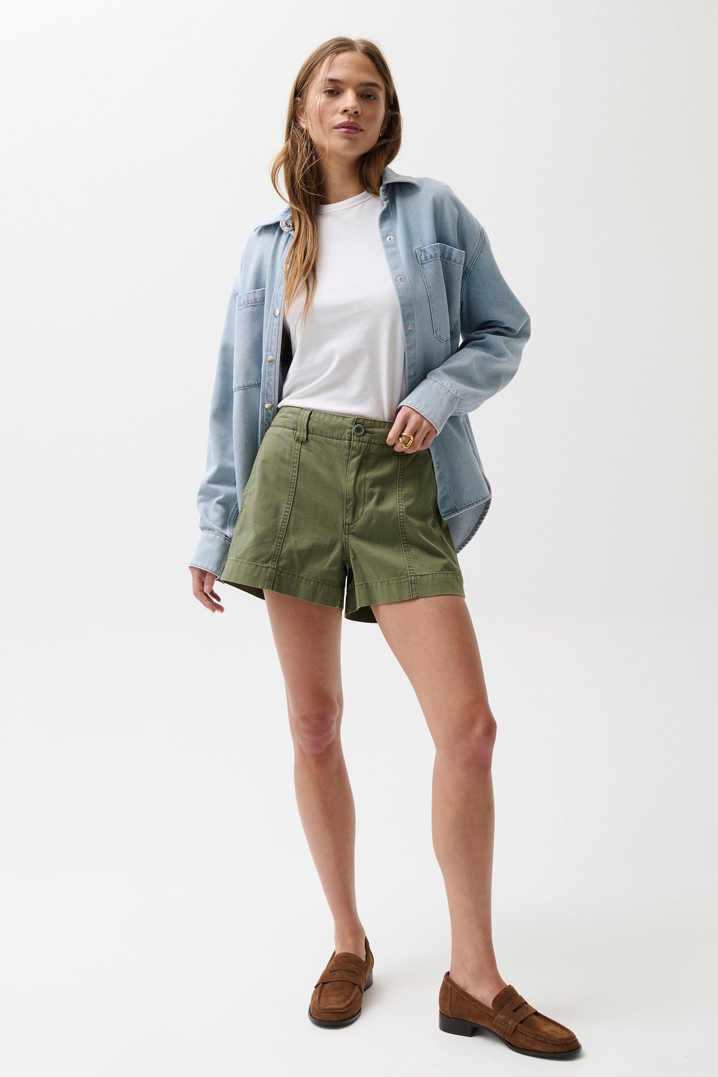 Allostudios Mason Afslappede Utility Shorts - Salviegrøn
