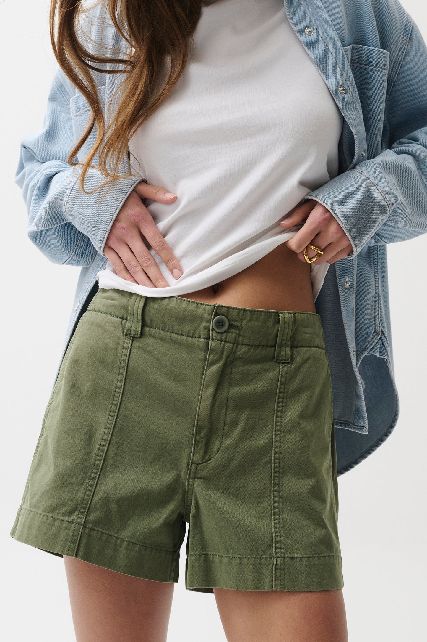 Allostudios Mason Afslappede Utility Shorts - Salviegrøn