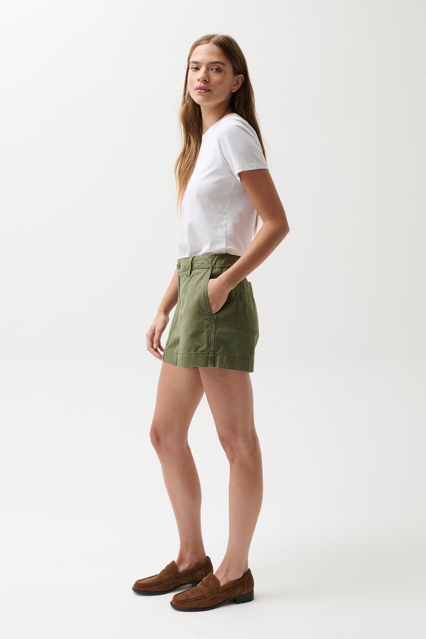 Allostudios Mason Afslappede Utility Shorts - Salviegrøn