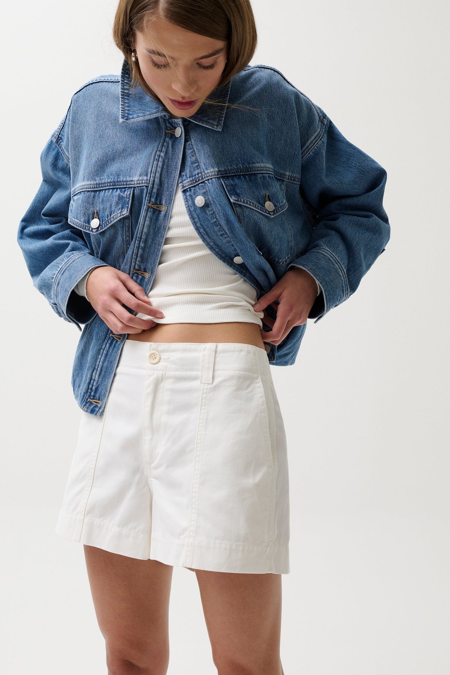 Allostudios Mason Afslappede Utility Shorts - Hvid