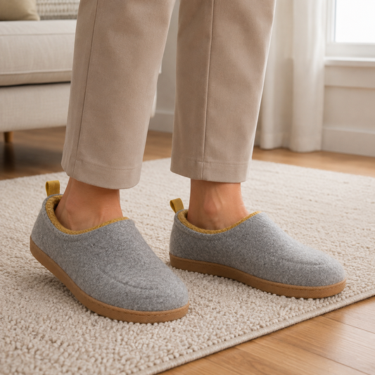 Varme Fleecefodrede Hjemmesko Med Slip-On Design Og Komfortabel Sål
