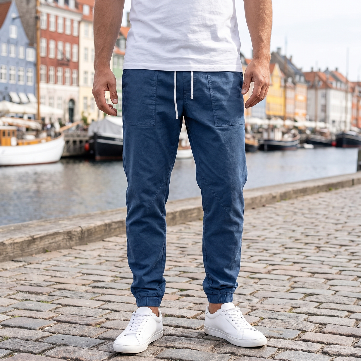 Slim-Fit Joggingbukser Til Mænd Med Snøre Og Praktiske Lommer