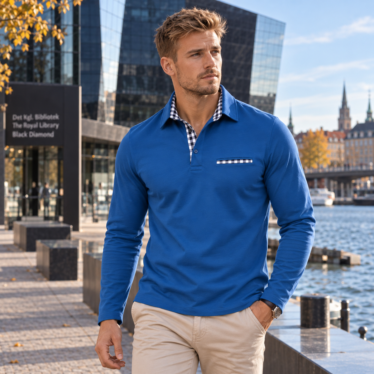 Langærmet Polo Skjorte Klassisk Komfort Og Stil