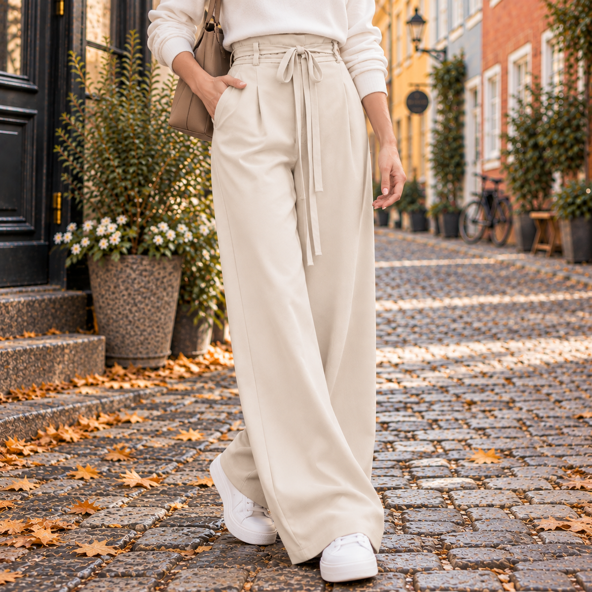 Wide Leg Bukser Moderne Feminin Hverdagsstil