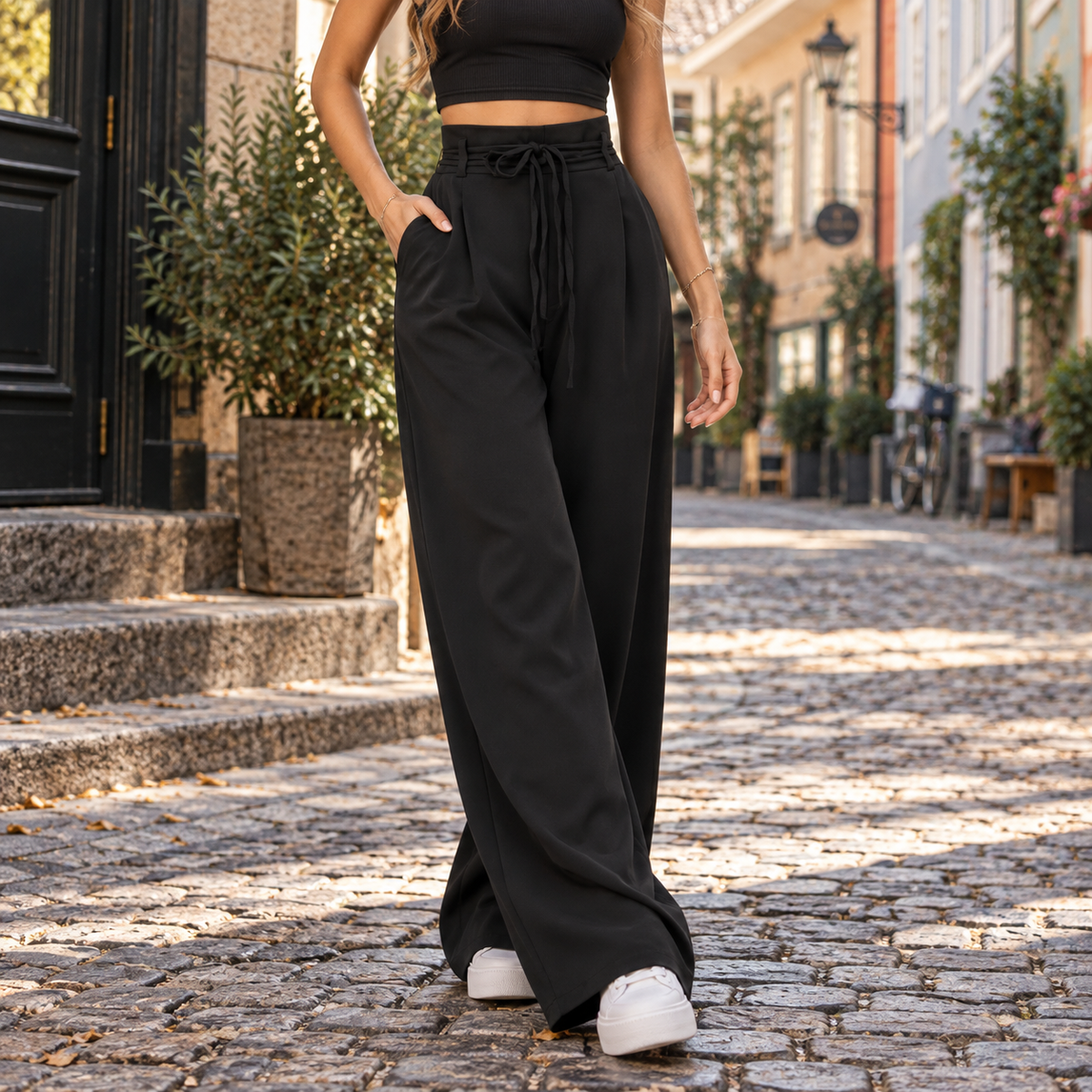 Wide Leg Bukser Moderne Feminin Hverdagsstil