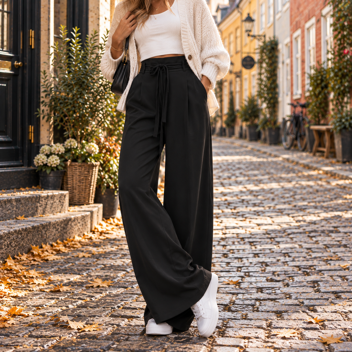 Wide Leg Bukser Moderne Feminin Hverdagsstil