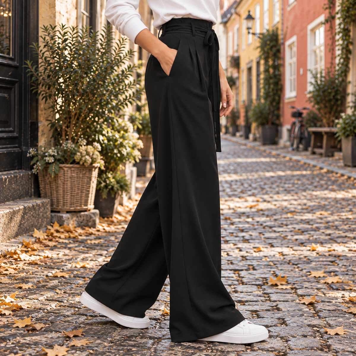 Wide Leg Bukser Moderne Feminin Hverdagsstil