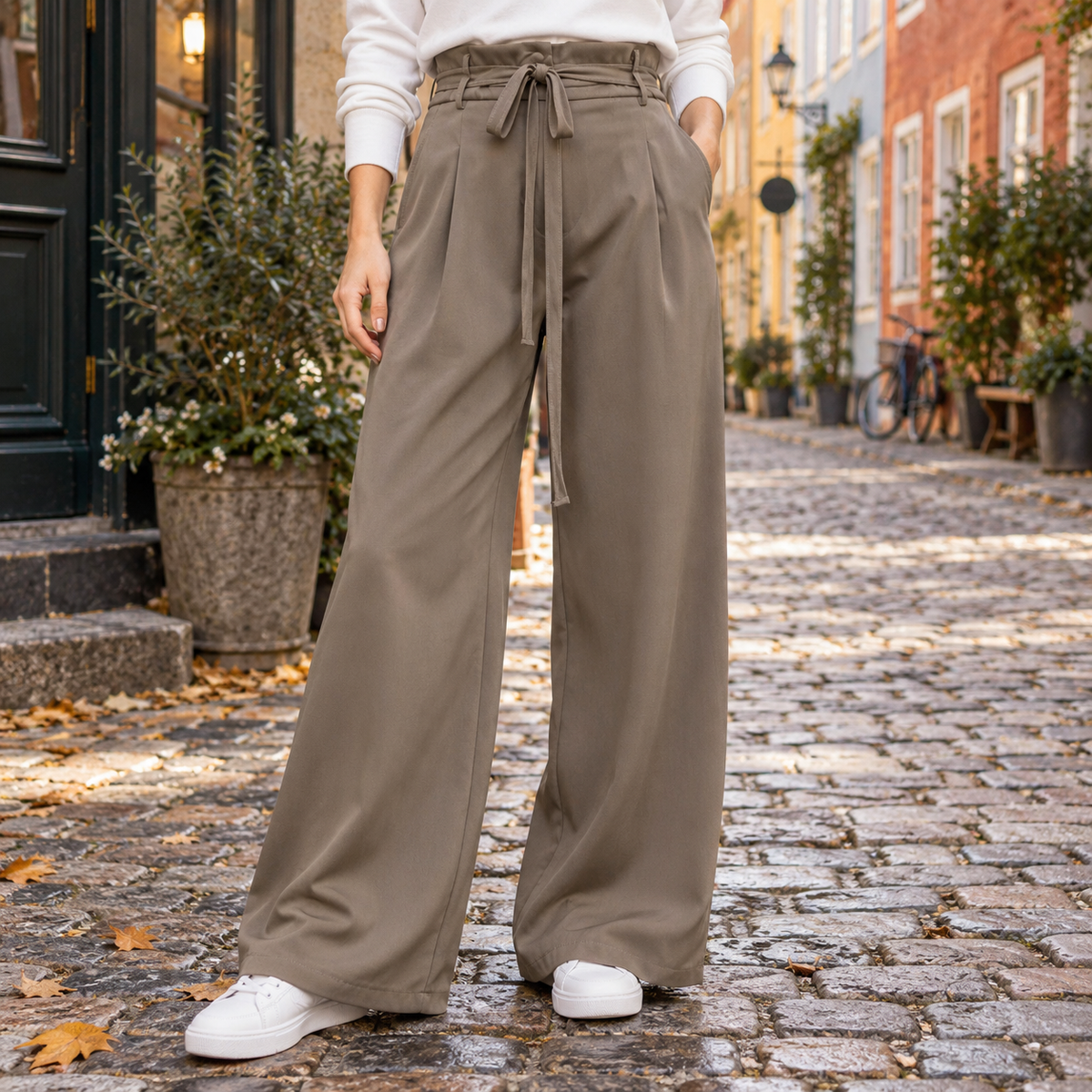 Wide Leg Bukser Moderne Feminin Hverdagsstil