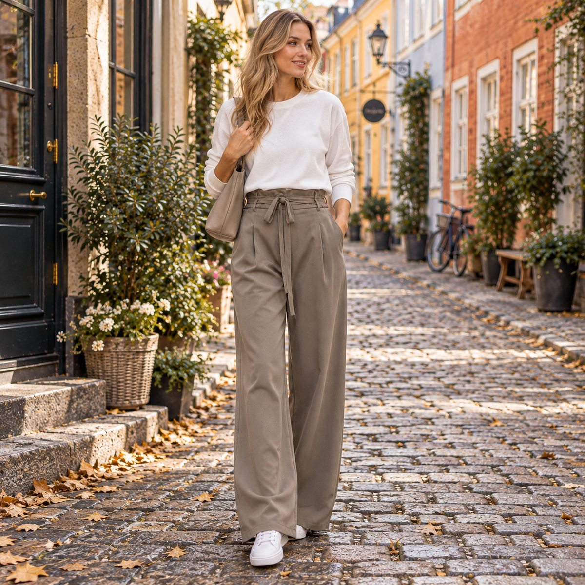 Wide Leg Bukser Moderne Feminin Hverdagsstil