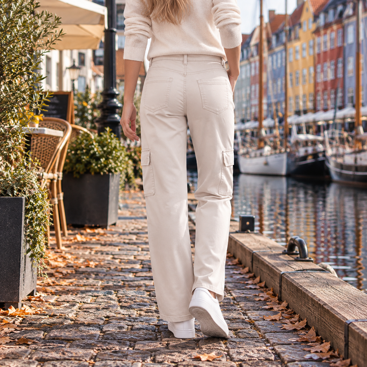Multi Lomme Cargojeans Afslappet Komfort Og Stil
