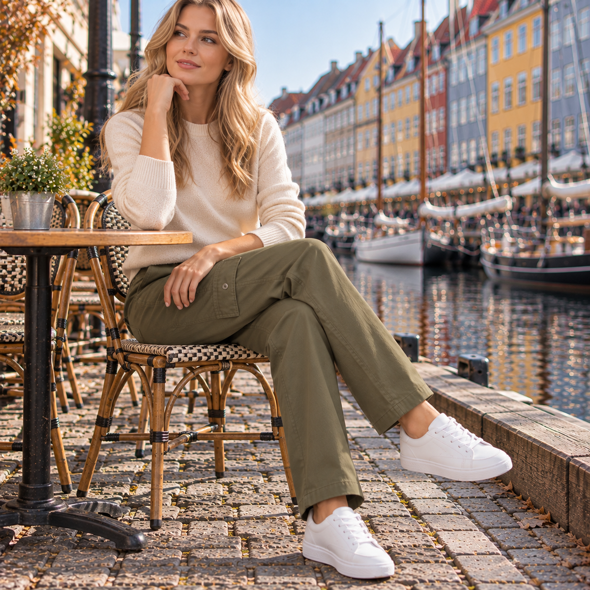 Multi Lomme Cargojeans Afslappet Komfort Og Stil