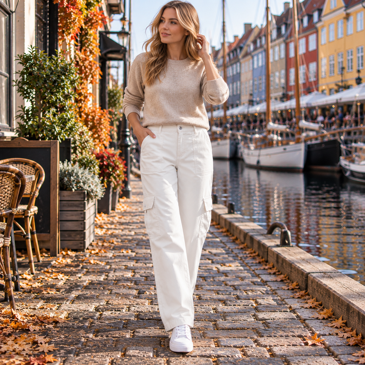 Multi Lomme Cargojeans Afslappet Komfort Og Stil