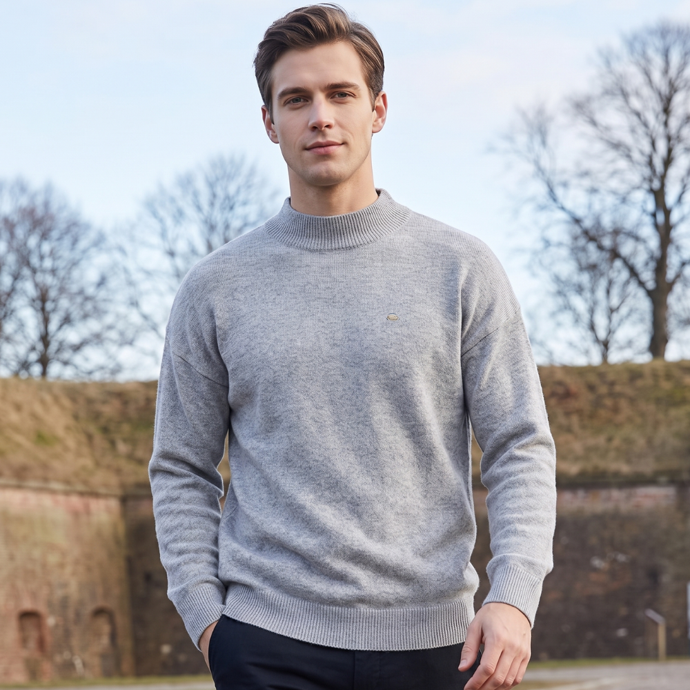 Herre Rund Hals Sweater Premium Kvalitet Og Klassisk Stil
