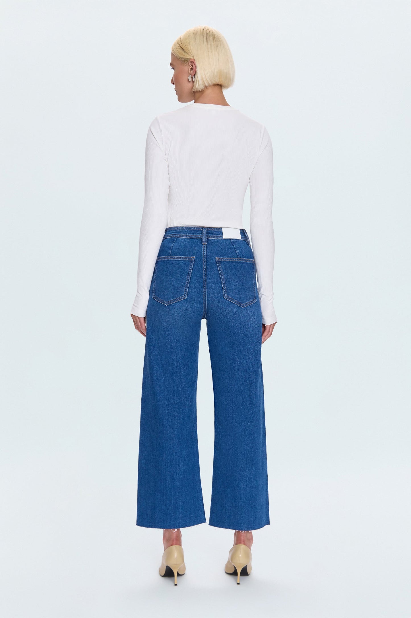 Allostudios – Petite Penny Højtaljede Wide Leg Jeans - Mørk Blå