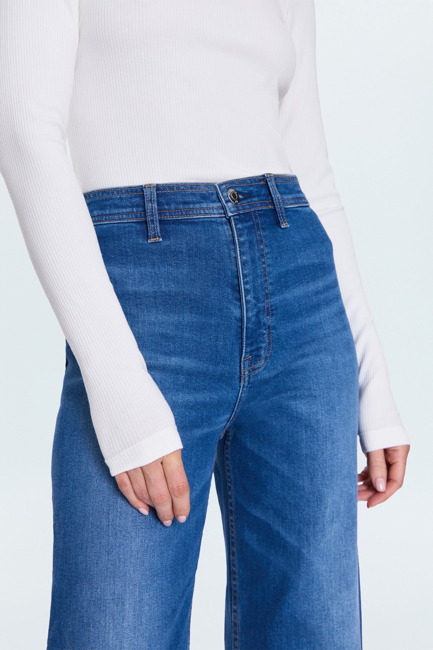 Allostudios – Petite Penny Højtaljede Wide Leg Jeans - Mørk Blå