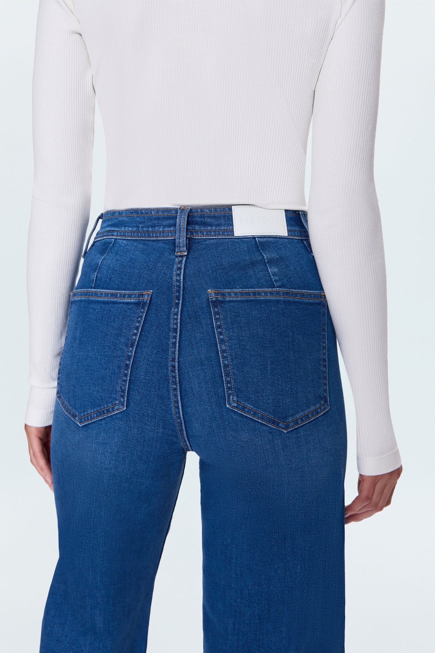 Allostudios – Petite Penny Højtaljede Wide Leg Jeans - Mørk Blå